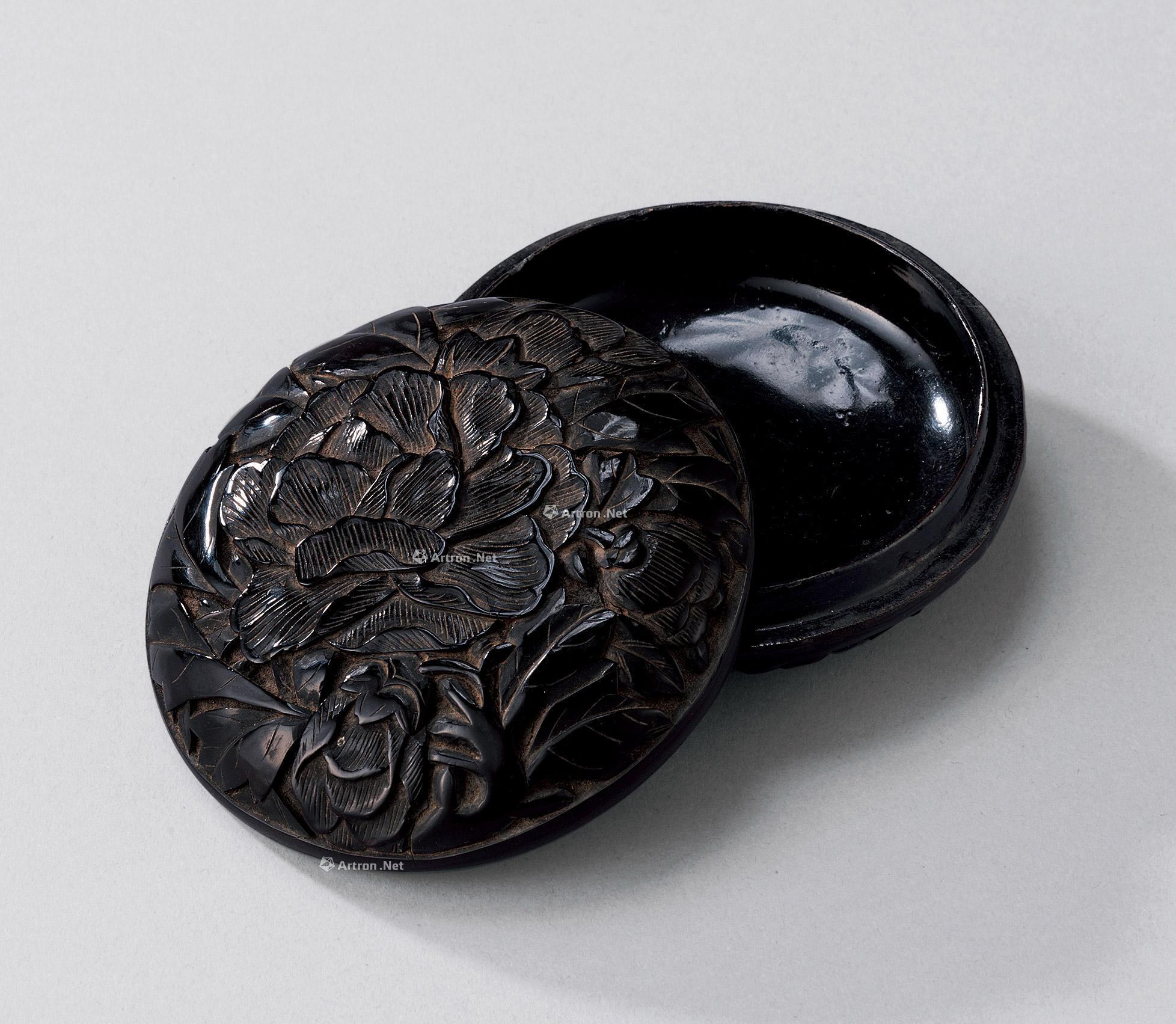 【剔黑牡丹松鼠纹香盒】拍卖品_图片_价格_鉴赏_漆器_雅昌艺术品拍卖