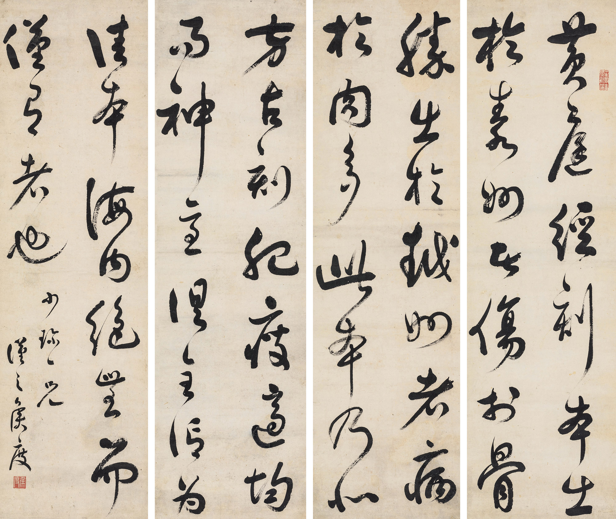 【草书 四条屏 纸本】拍卖品_图片_价格_鉴赏_书法_雅昌艺术品拍卖网