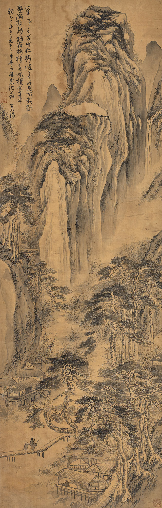 2270抱琴访友图立轴绢本