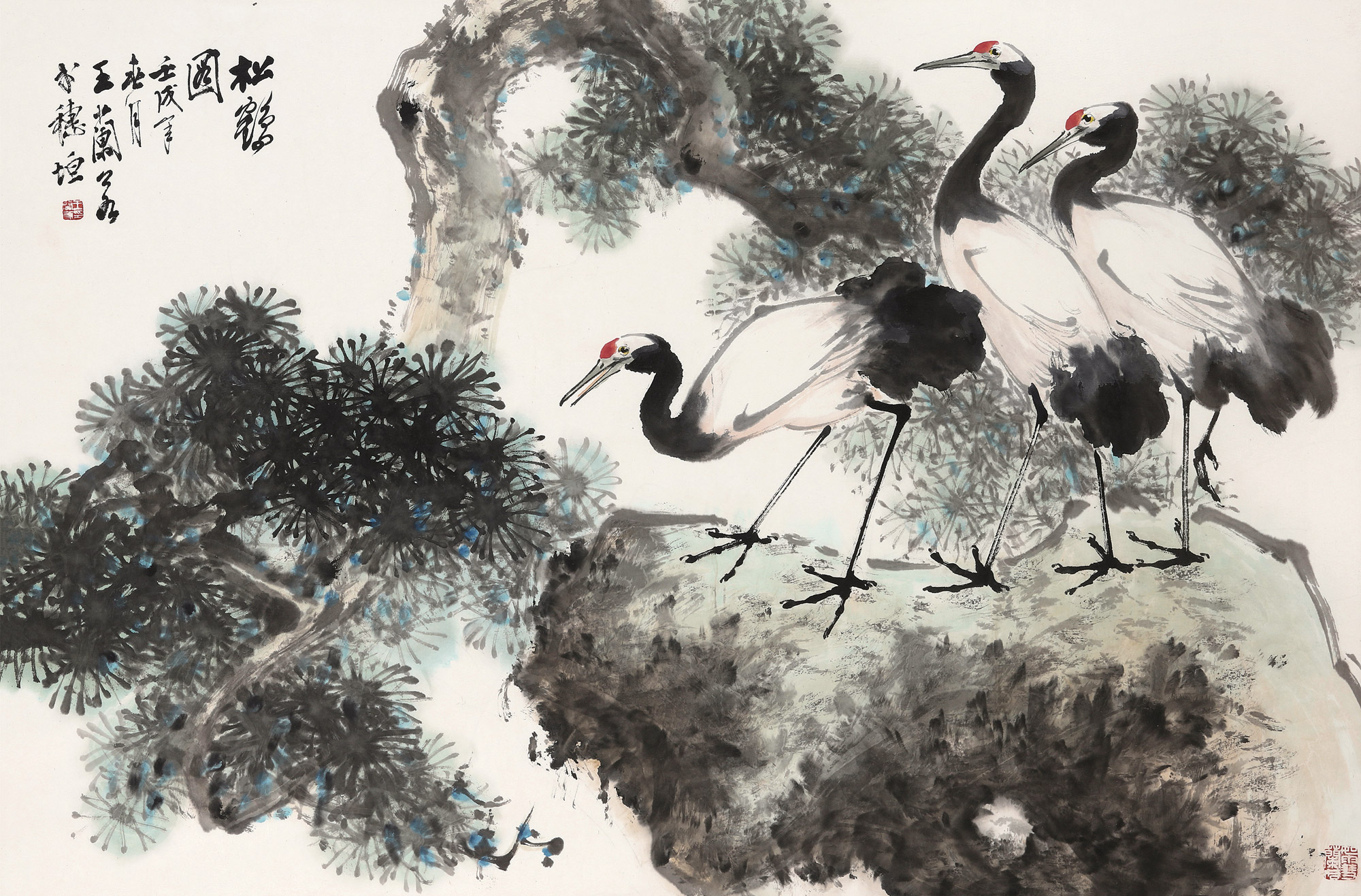 中国最美松鹤图图片