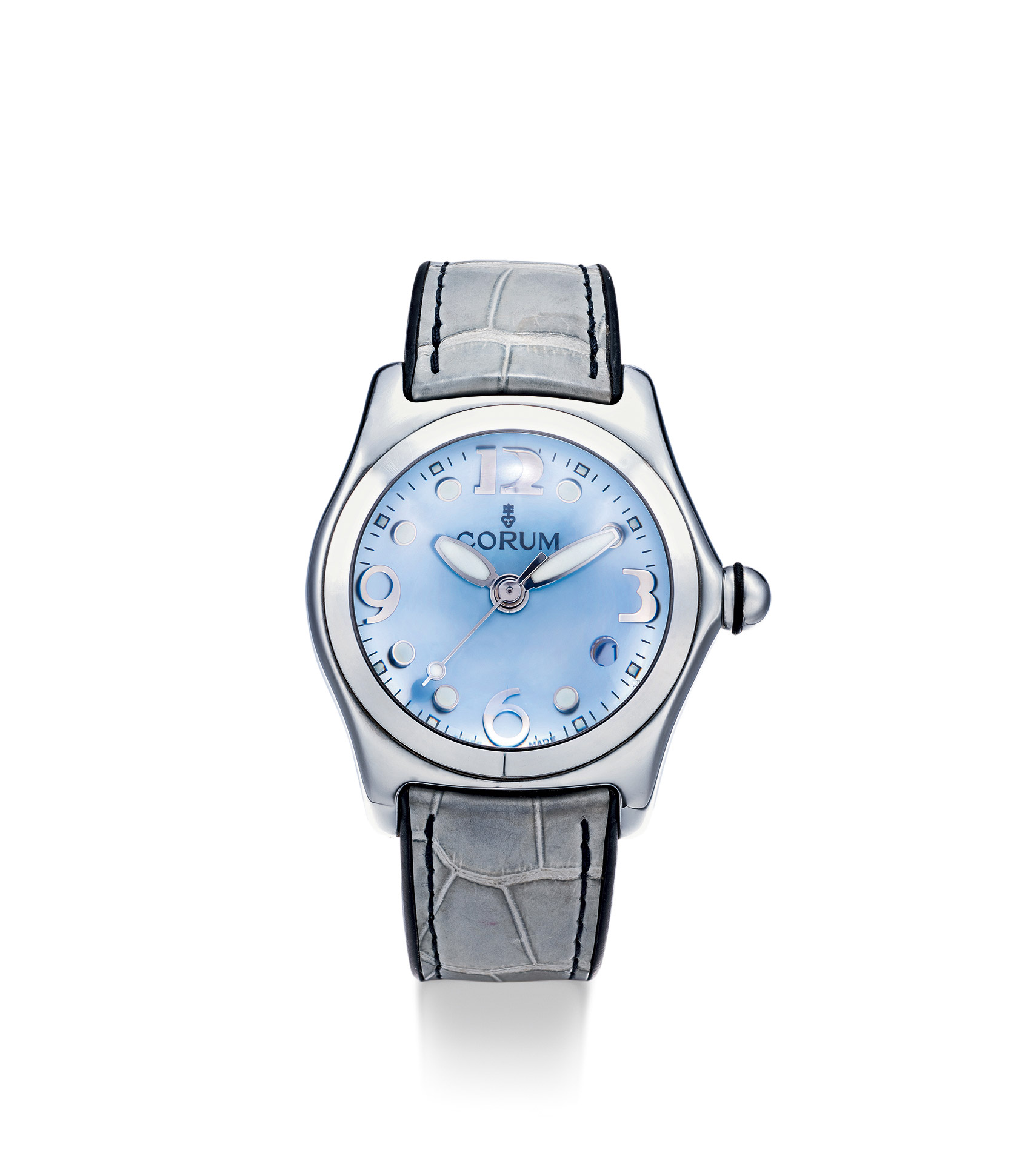 2325昆仑精美精钢腕表备日期显示及贝母表盘bubble型号3915020年份约