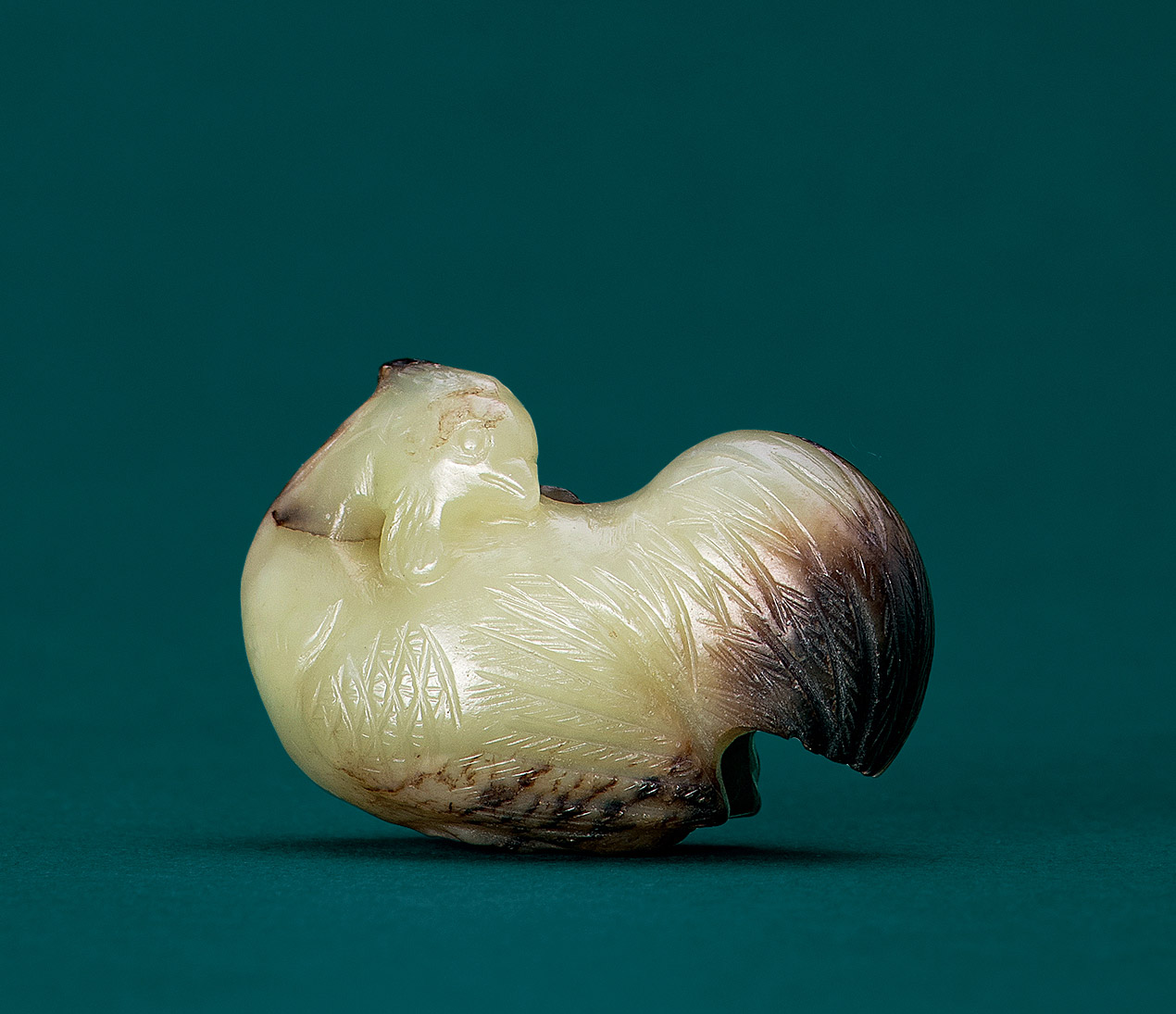 1210 明 黄玉沁色鸡