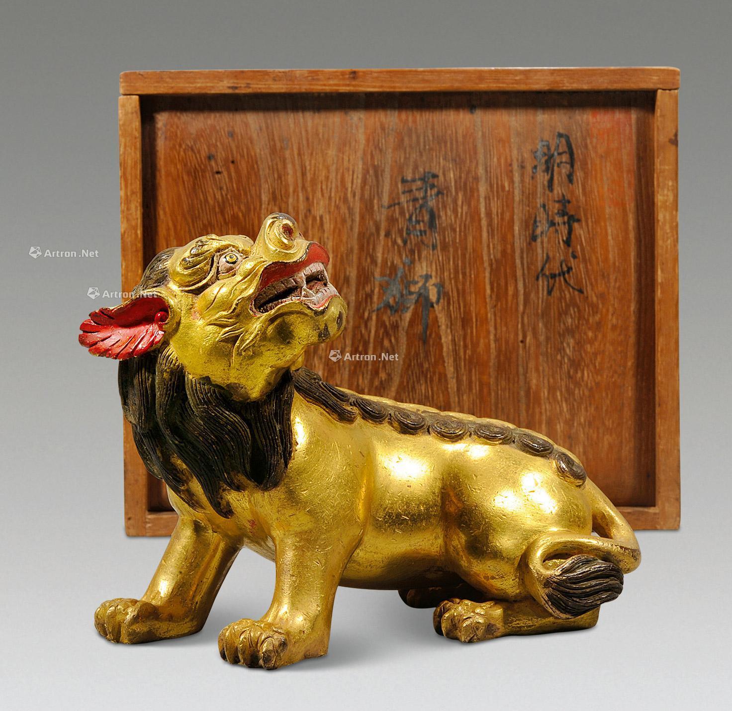 【清 铜鎏金彩塑蹲狮】拍卖品_图片_价格_鉴赏_铜器_雅昌艺术品拍卖网