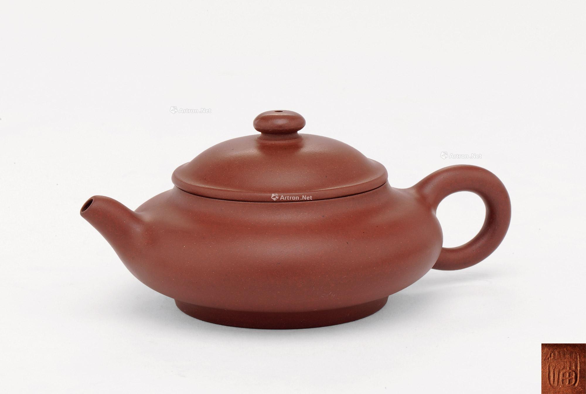 3316清早期潘款紫泥矮潘壶