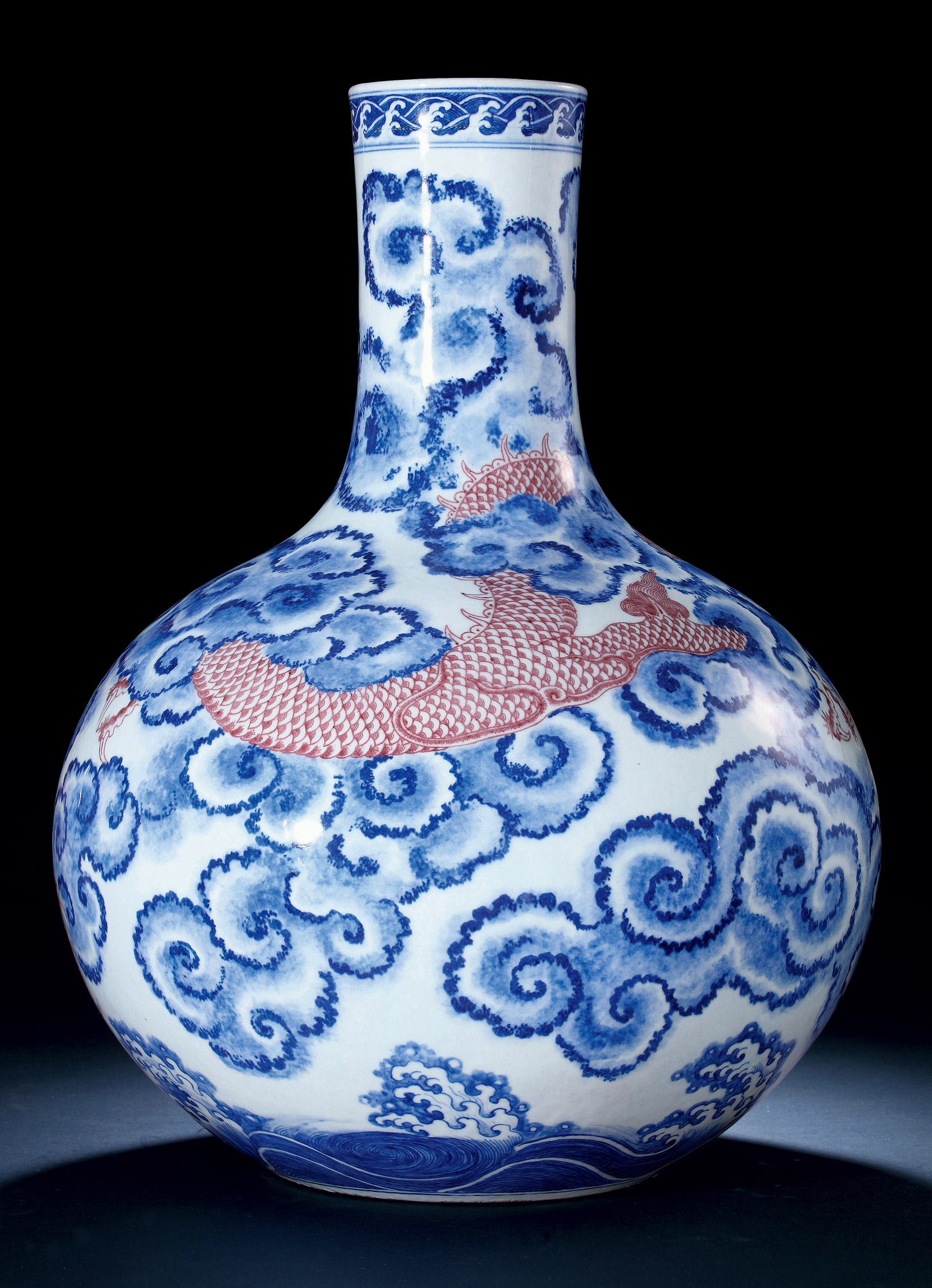 【人気SALE新作】清　時代　中国瓷器 　清朝　薔薇紅　 単色釉 観音瓶　 本物保証 花瓶・フラワースタンド