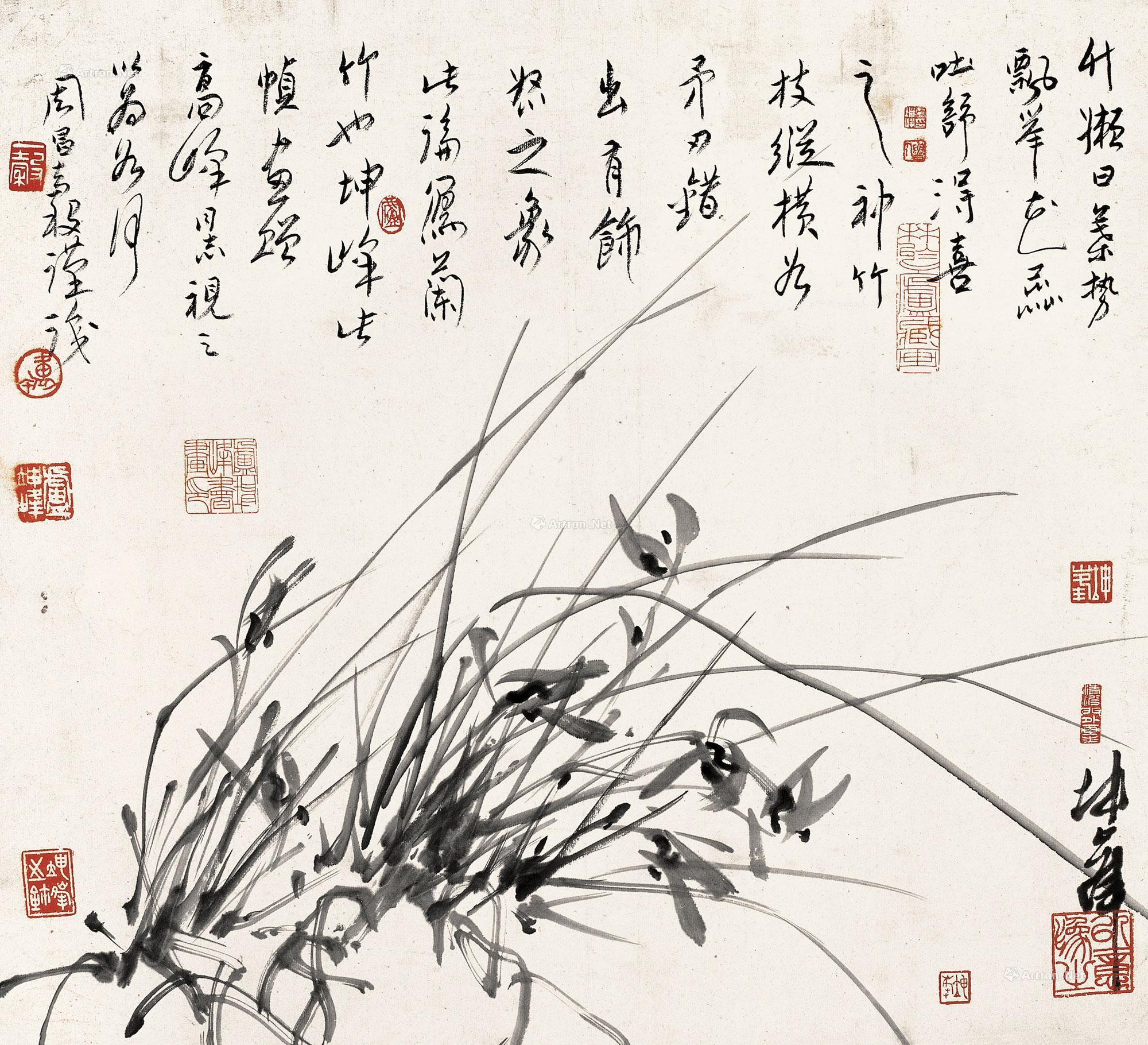 【墨兰 立轴 水墨纸本】拍卖品_图片_价格_鉴赏_绘画_雅昌艺术品拍卖网