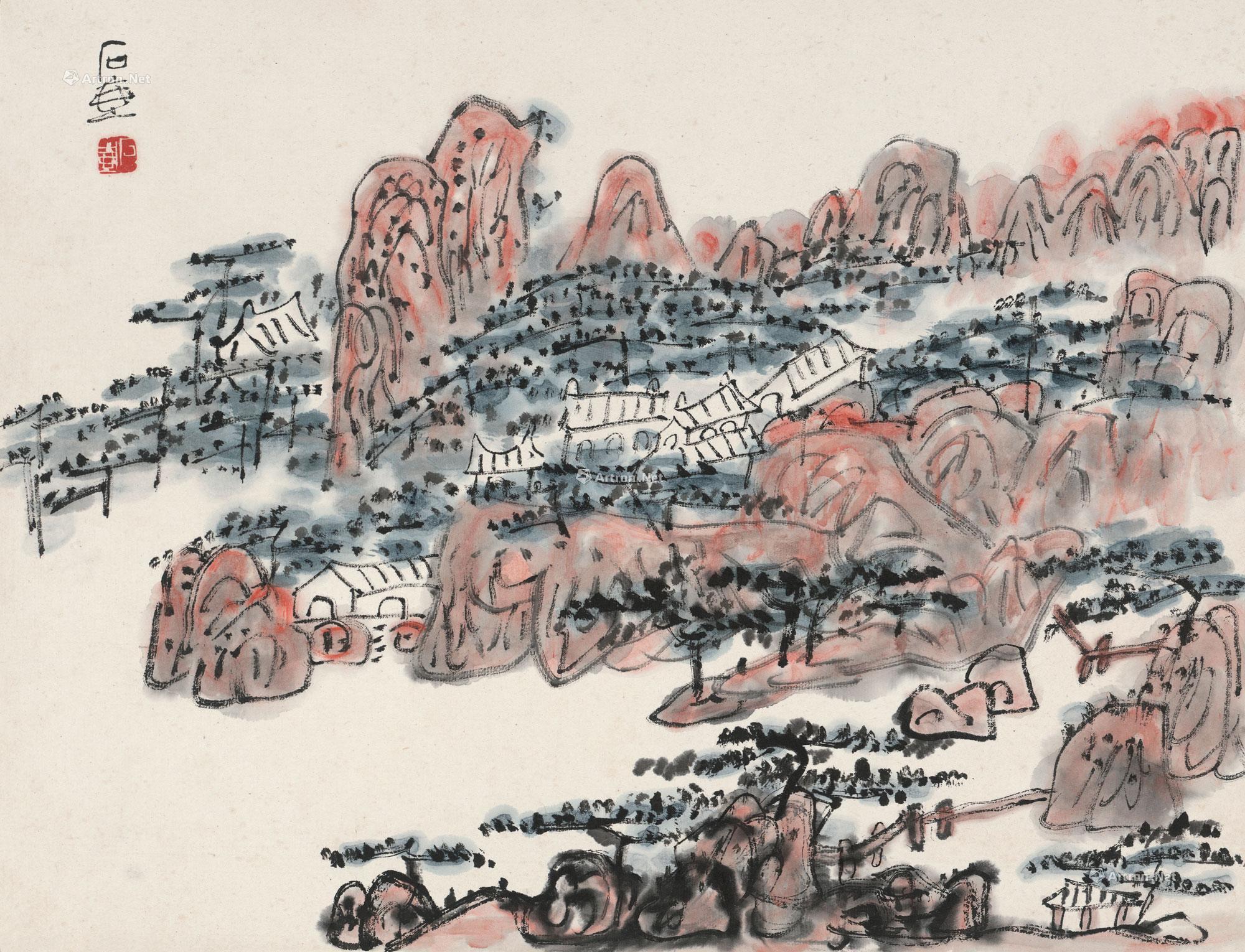 【万壑松风 镜心 设色纸本】拍卖品_图片_价格_鉴赏_绘画_雅昌艺术品拍卖网