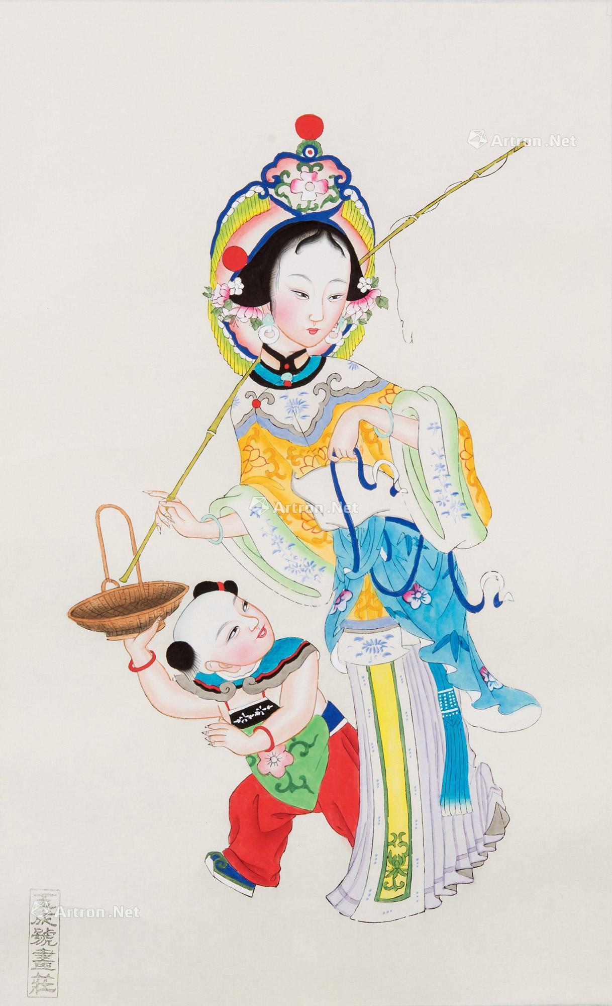 0103年画玉成号画庄轴心设色纸本