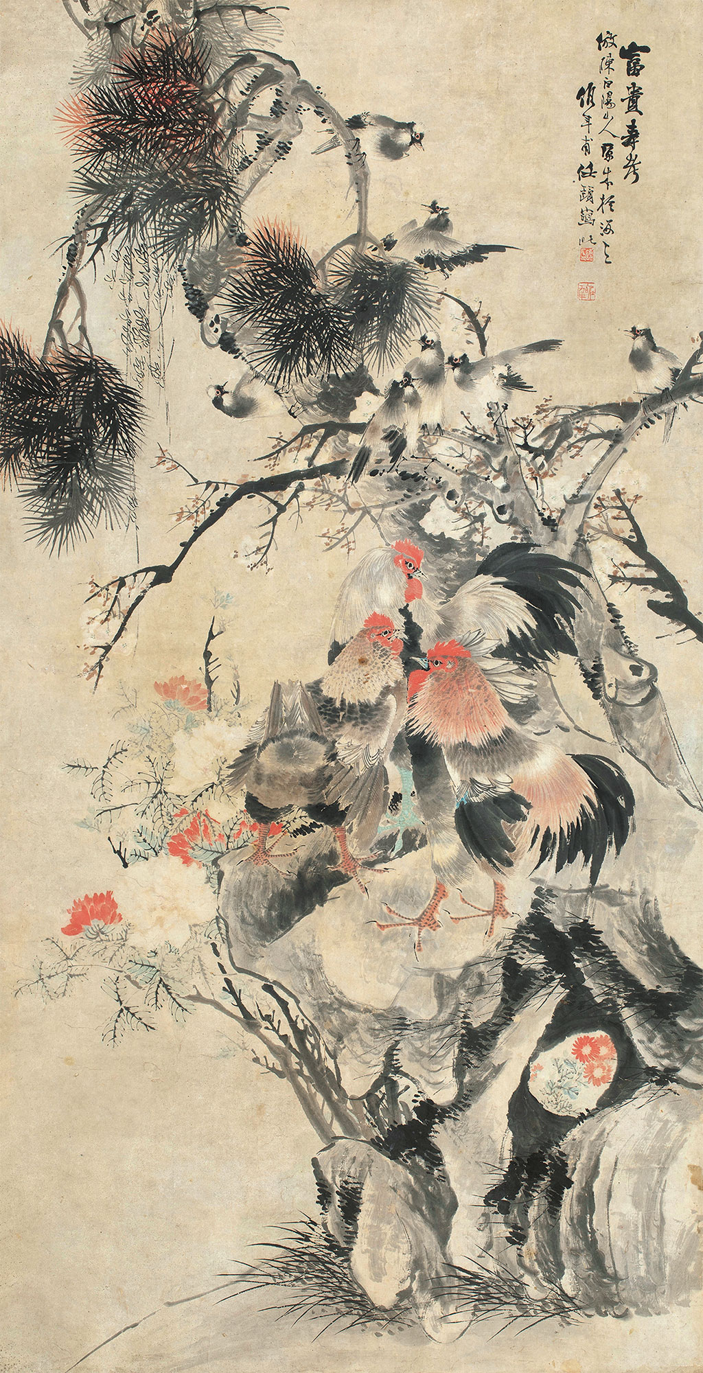 【富贵寿考 镜心 纸本】拍卖品_图片_价格_鉴赏_绘画_雅昌艺术品拍卖网