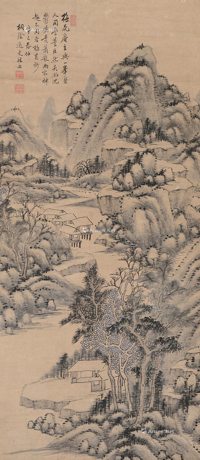 【1881年作 空山溪岸图 立轴 水墨纸本】拍卖品_图片_价格_鉴赏_绘画_雅昌艺术品拍卖网