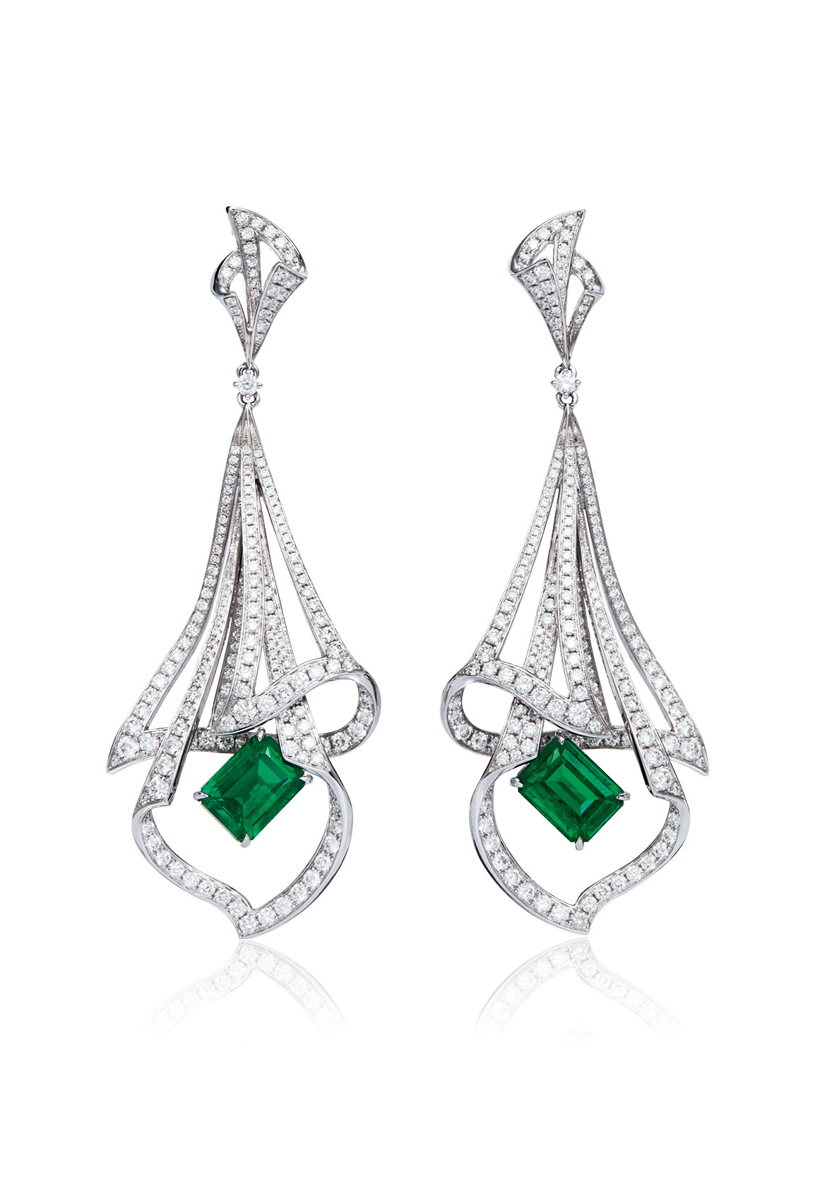 18k金天然钻石vividgreen 祖母绿耳坠水滴设计款耳钉环高端珠宝-阿里巴巴