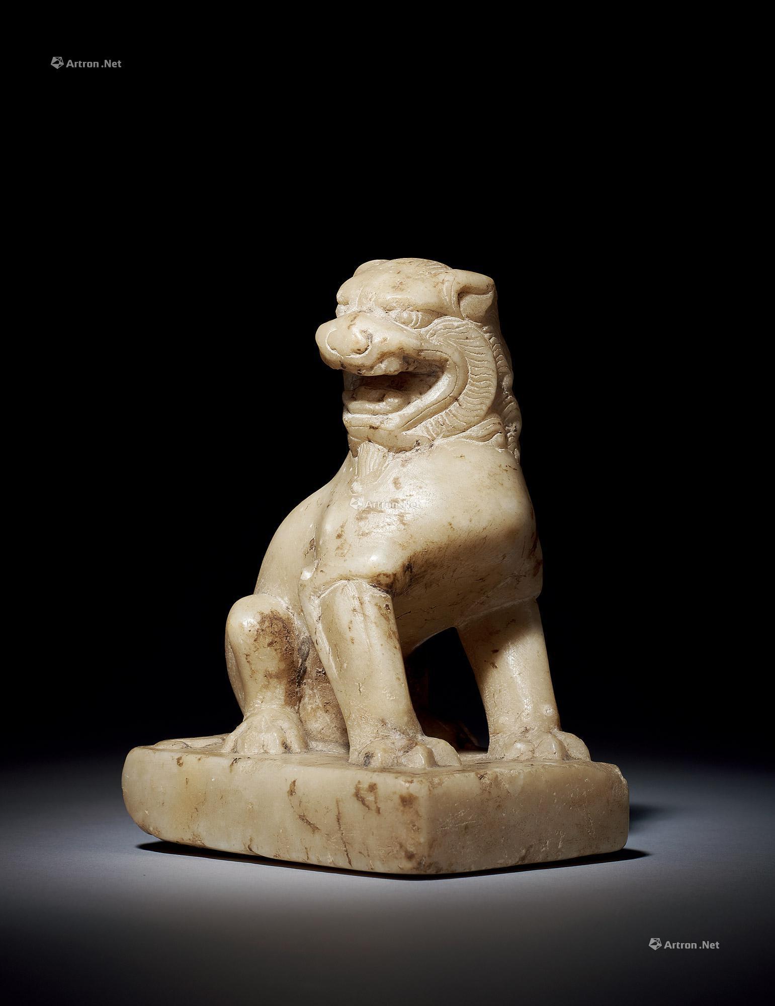 A LARGE MARBLE FIGURE OF A SEATED LION , CHINA, TANG DYNASTY (AD 618-907) | Christie's