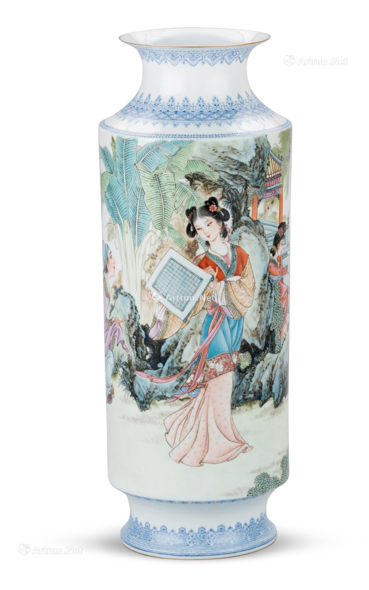 【赵惠民画粉彩人物瓶】拍卖品_图片_价格_鉴赏_现当代及其它瓷器_雅