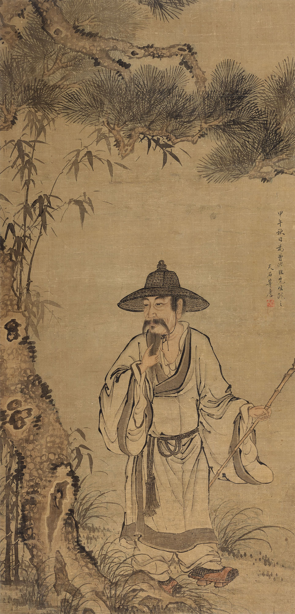 2141高士图立轴绢本