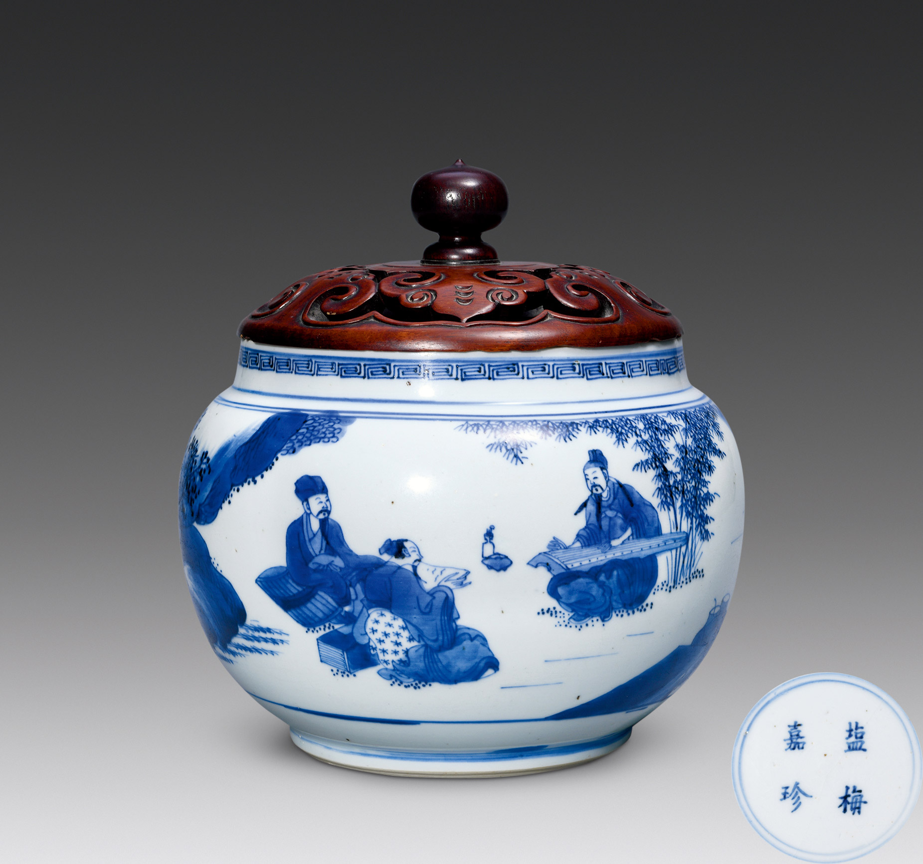 【清康熙 青花高士图罐】拍卖品_图片_价格_鉴赏_清代青花瓷器_雅昌