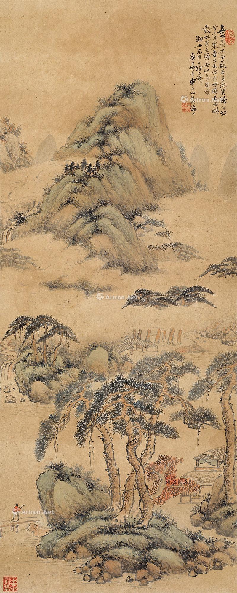 【松隐图 立轴 设色纸本】拍卖品_图片_价格_鉴赏_绘画_雅昌艺术品拍卖网