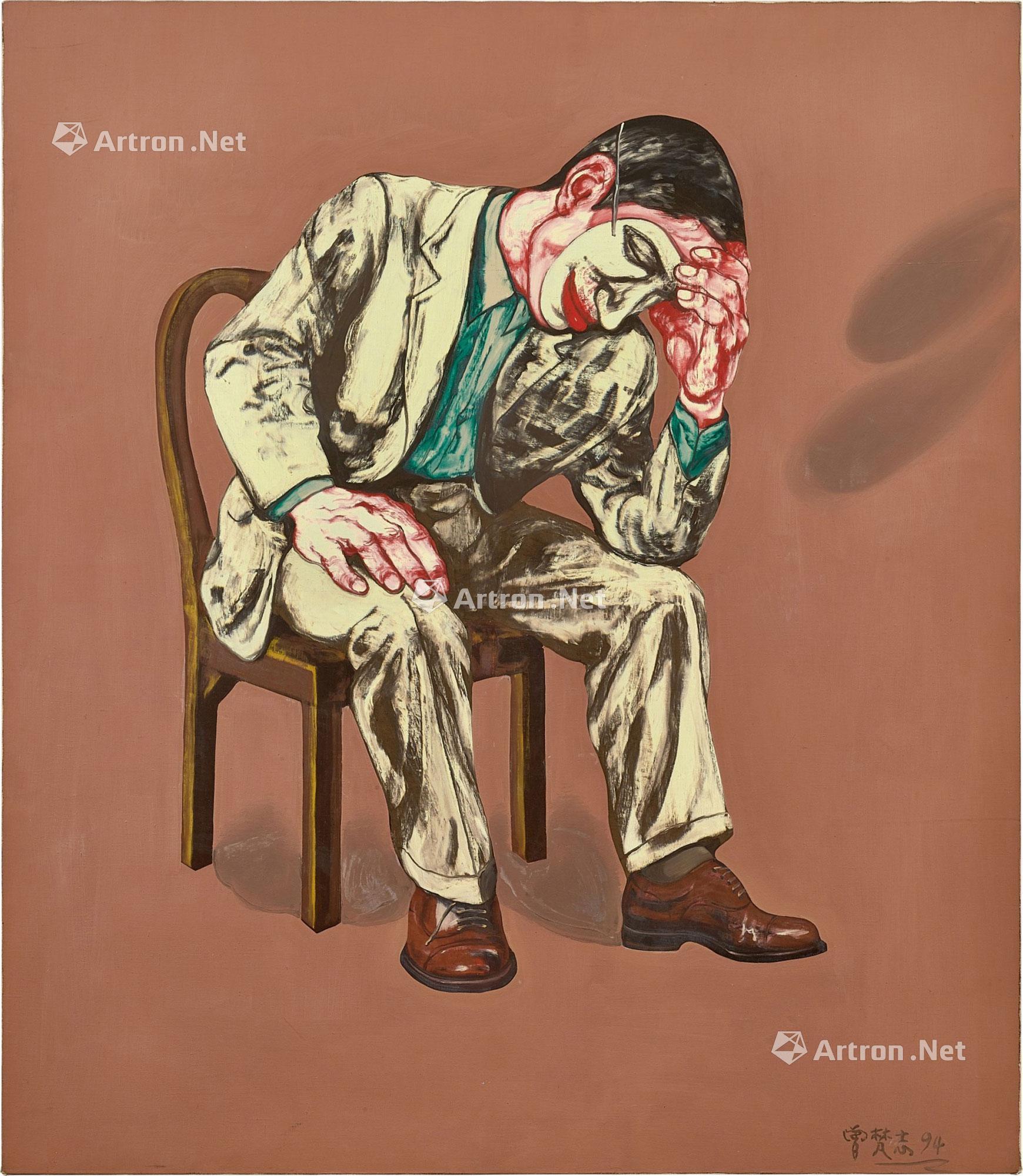 11151994年作面具系列18号油画画布