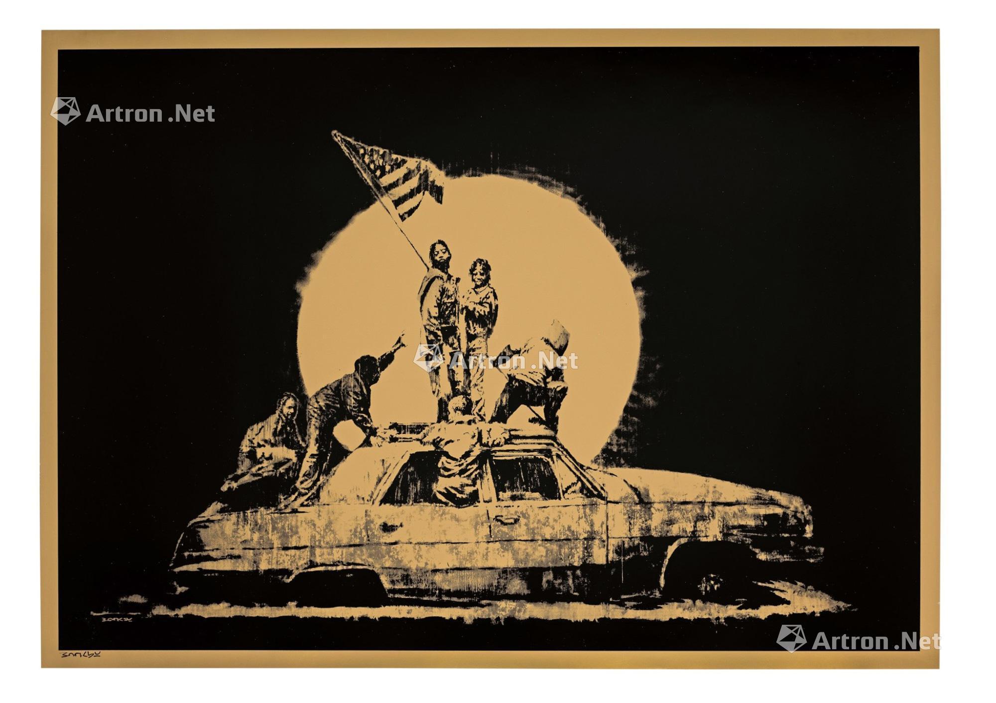 【2007年作 金色旗帜 丝网印刷纸本】拍卖品_图片_价格_鉴赏_版画