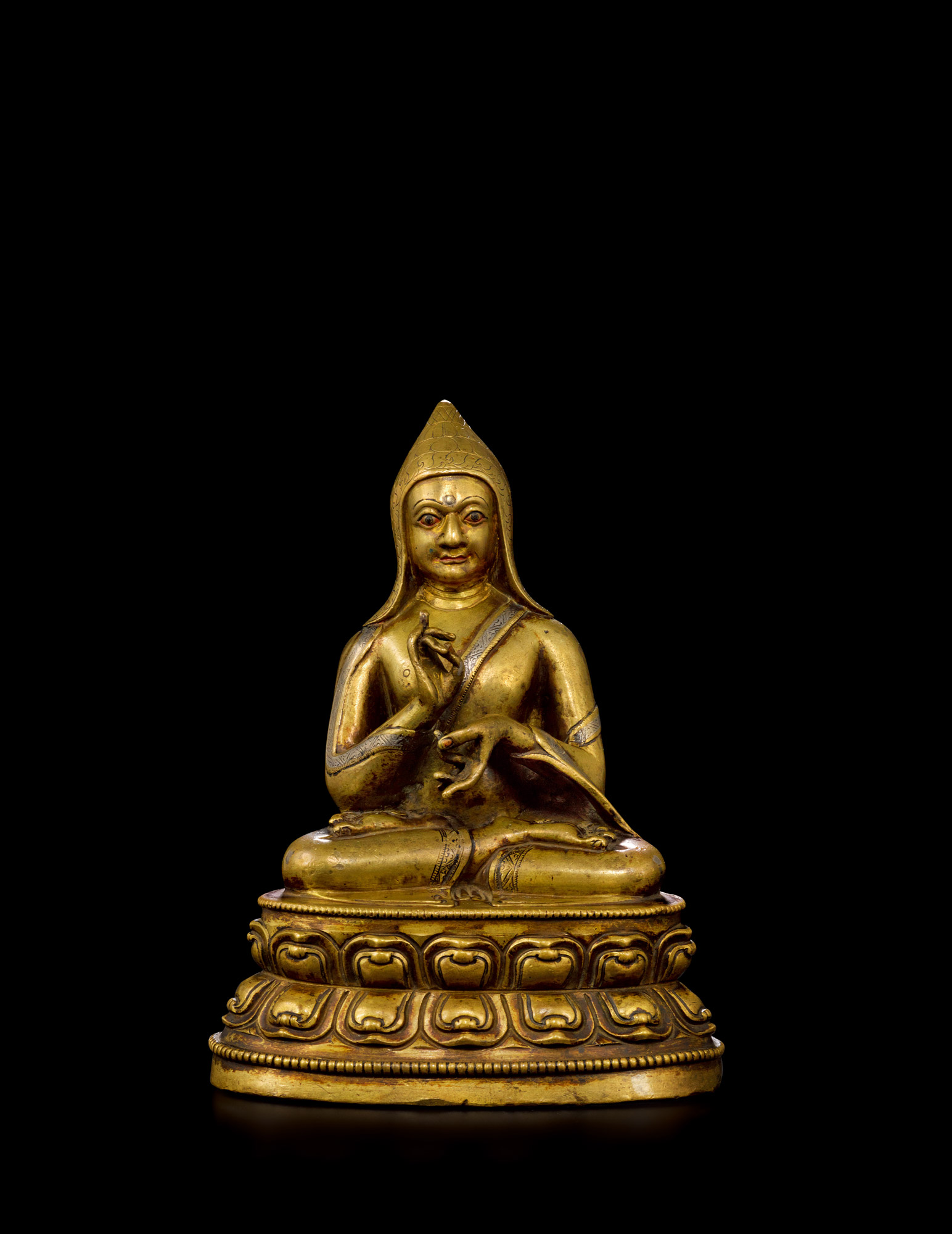 3748西藏14世纪合金铜阿底峡像