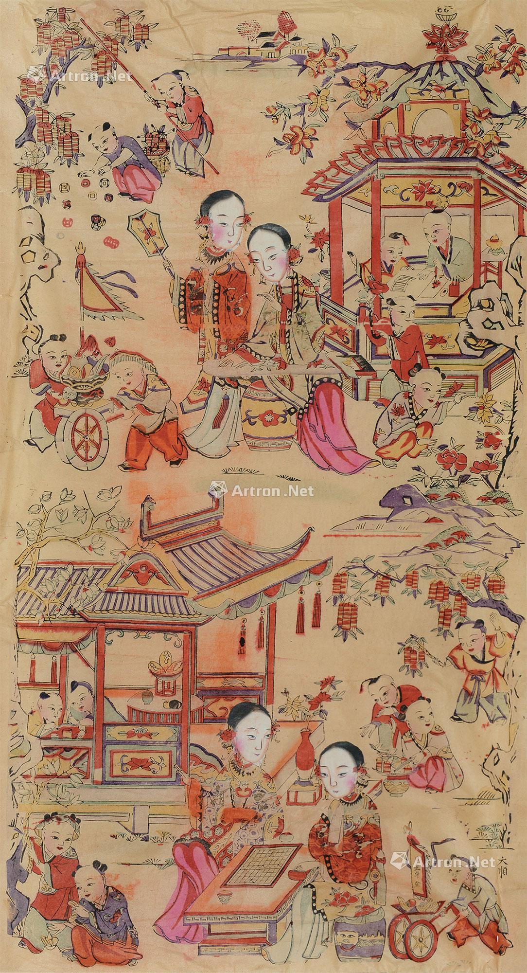 【杨家埠年画 百子图 纸本】拍卖品_图片_价格_鉴赏_古籍善本其它