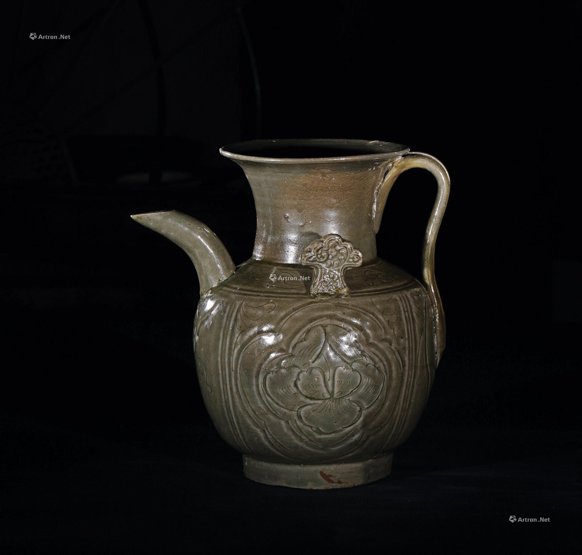 【五代-越窑 青釉剔花执壶】拍卖品_图片_价格_鉴赏_元代以前陶瓷