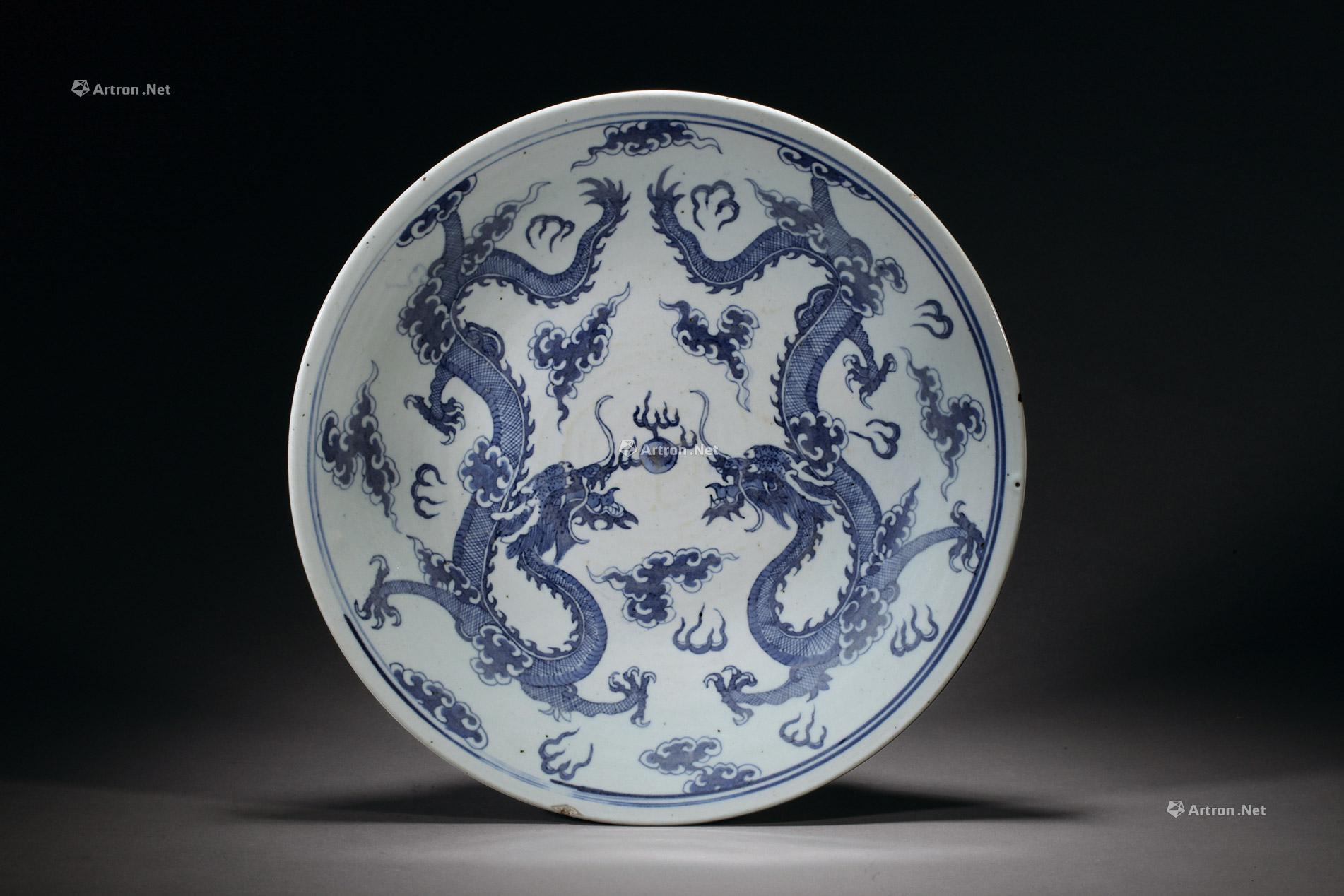 【清中期 青花云龙纹盘】拍卖品_图片_价格_鉴赏_清代青花瓷器_雅昌
