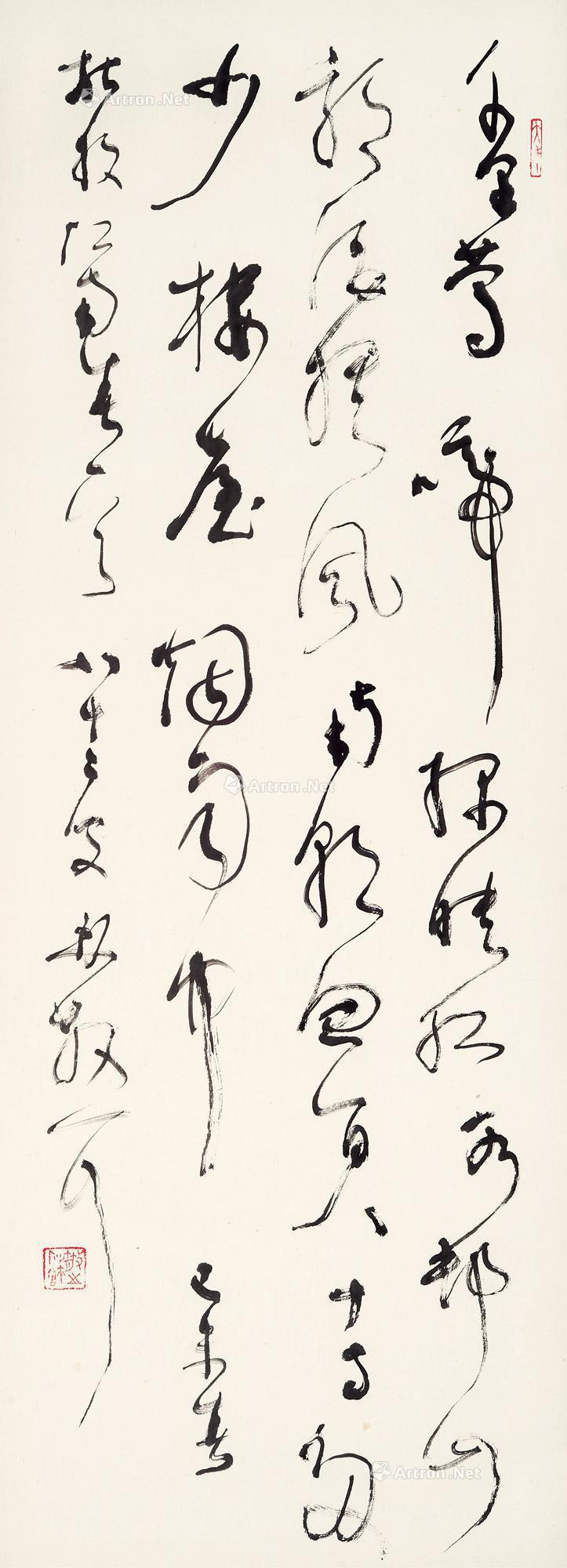 【草书杜牧《江南春》 立轴 水墨纸本】拍卖品_图片_价格_鉴赏_书法_雅昌艺术品拍卖网