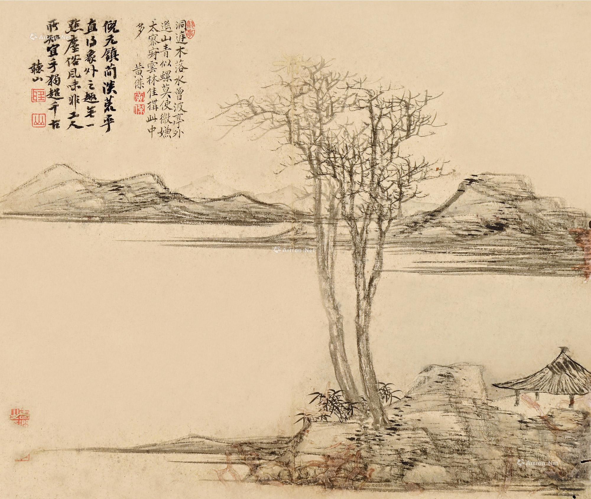 【洞庭湖畔 镜片 水墨纸本】拍卖品_图片_价格_鉴赏_绘画_雅昌艺术品拍卖网
