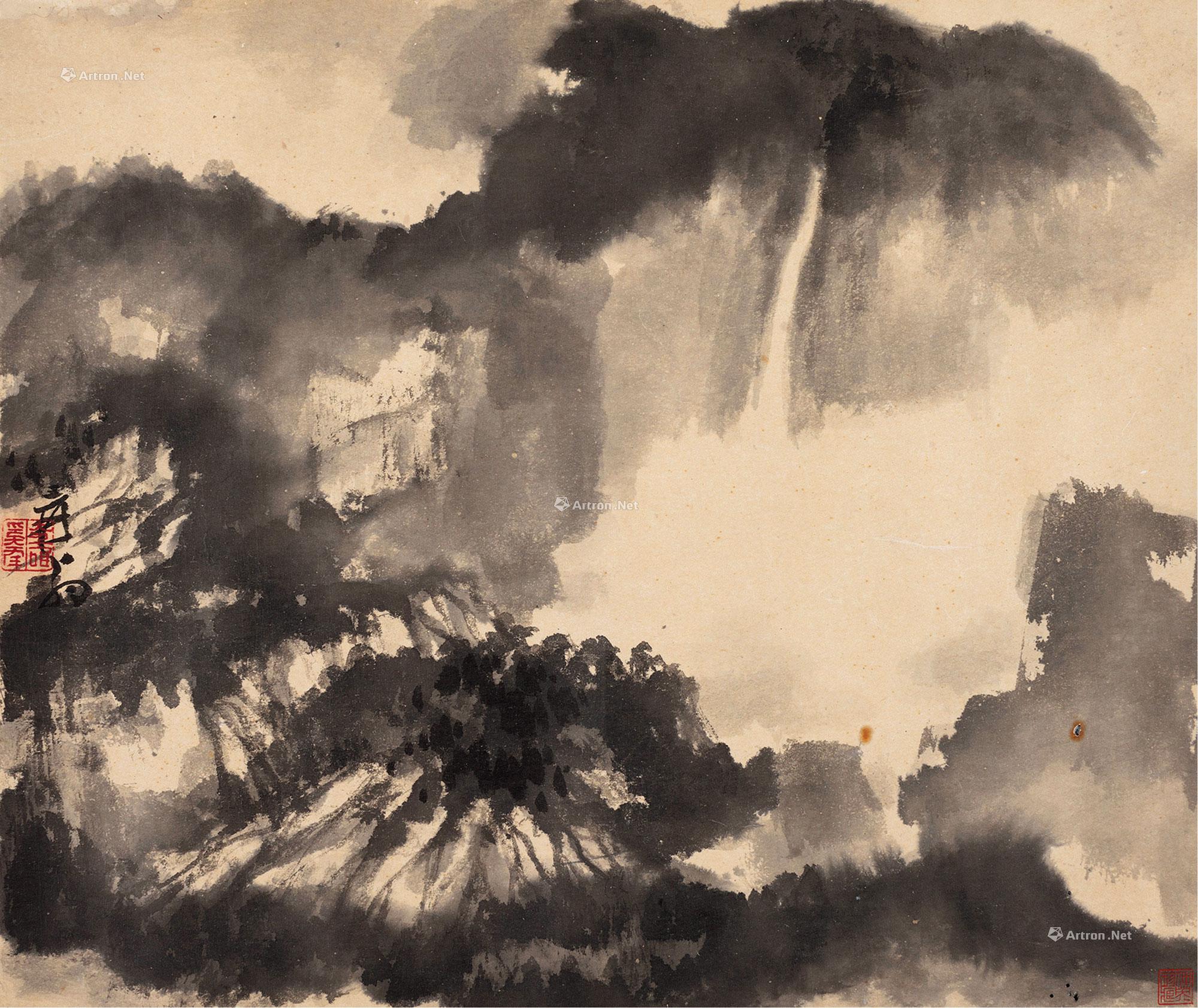 【泼墨山水 镜片 水墨纸本】拍卖品_图片_价格_鉴赏_绘画_雅昌艺术品拍卖网
