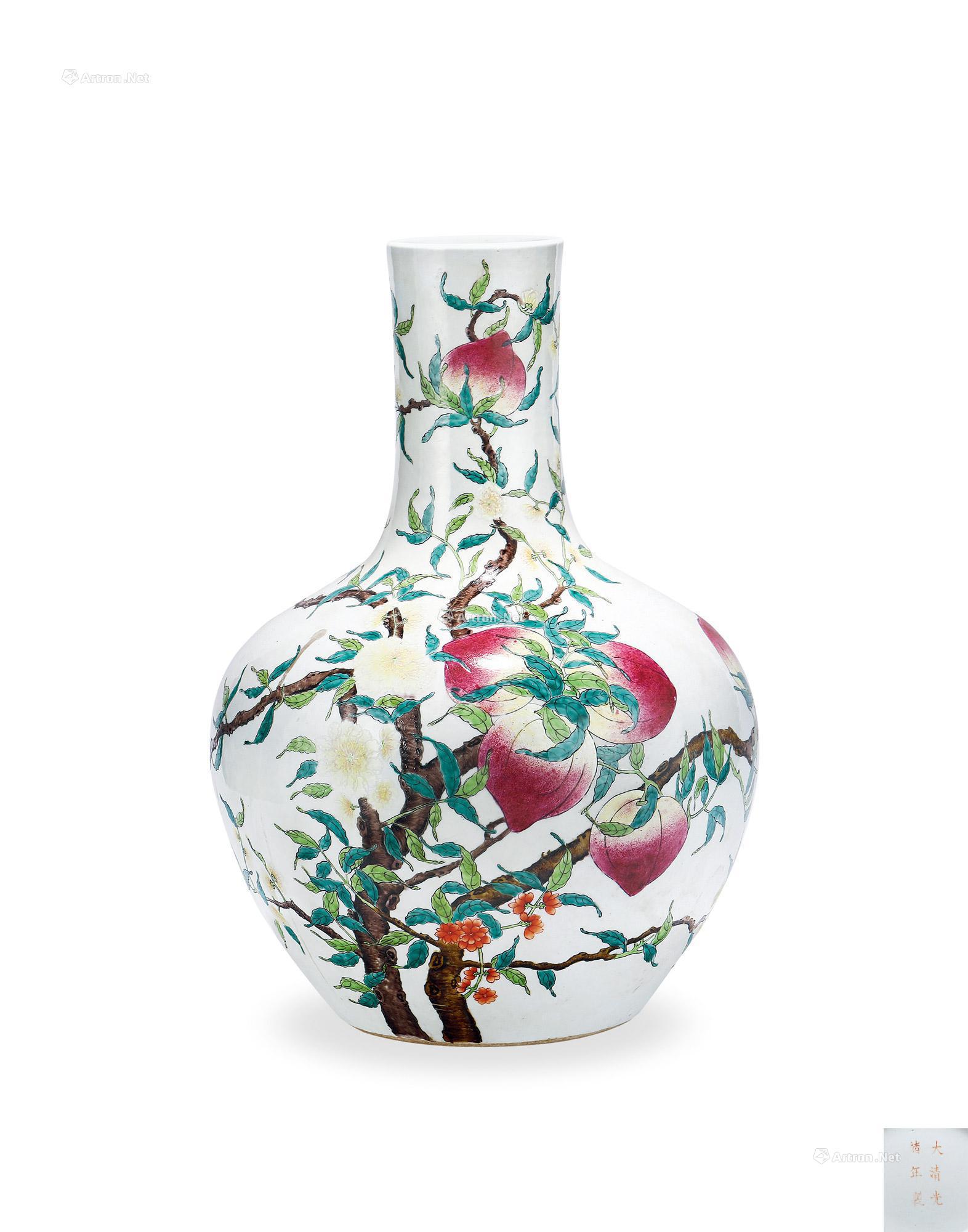 中国古玩 青時代 粉彩 大花瓶 時代物 高さ62cm - 陶芸