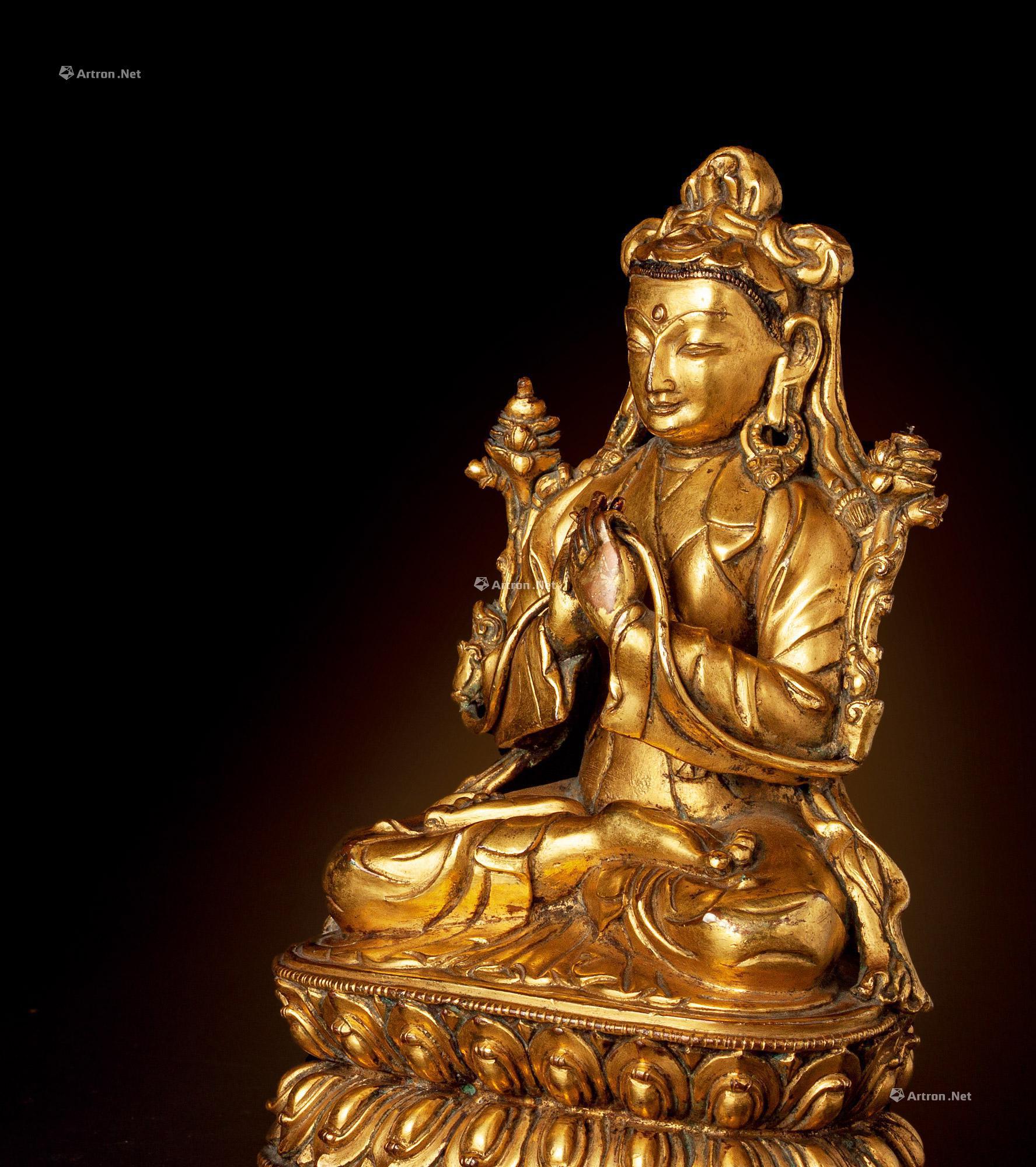 【16世纪 铜鎏金香巴拉像】拍卖品_图片_价格_鉴赏_佛教文物其它_雅昌艺术品拍卖网