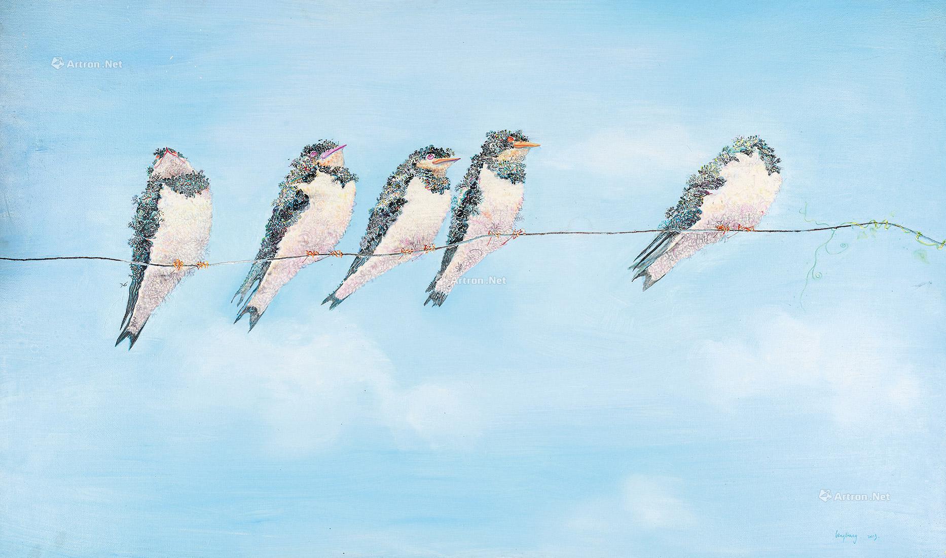 07062013年作燕子布面油画