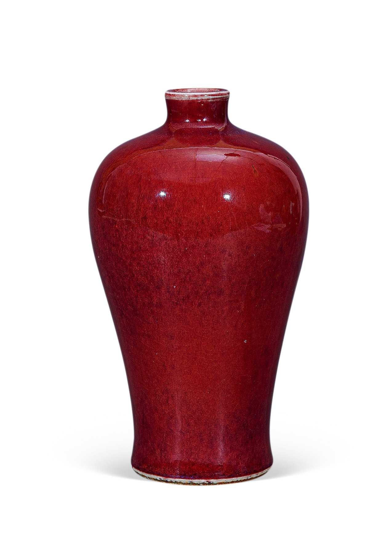 【清中期 红釉梅瓶】拍卖品