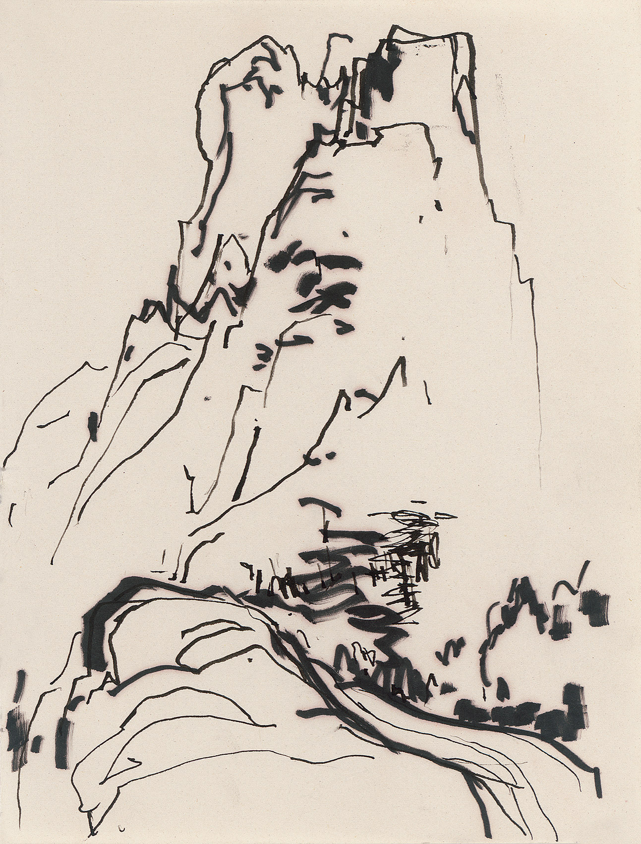 16371970年代山之一纸本速写