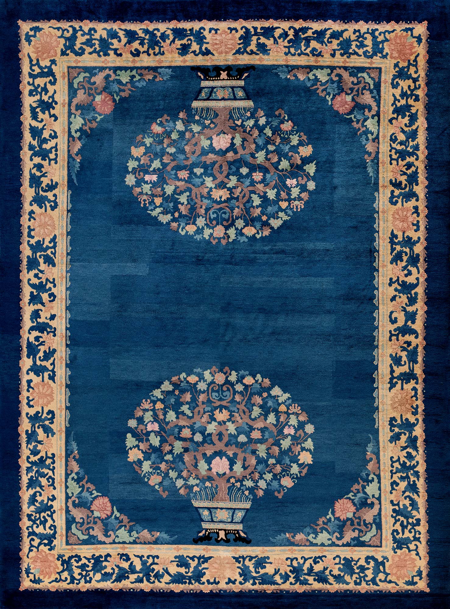 5318清晚期蓝地盆花栽绒地毯