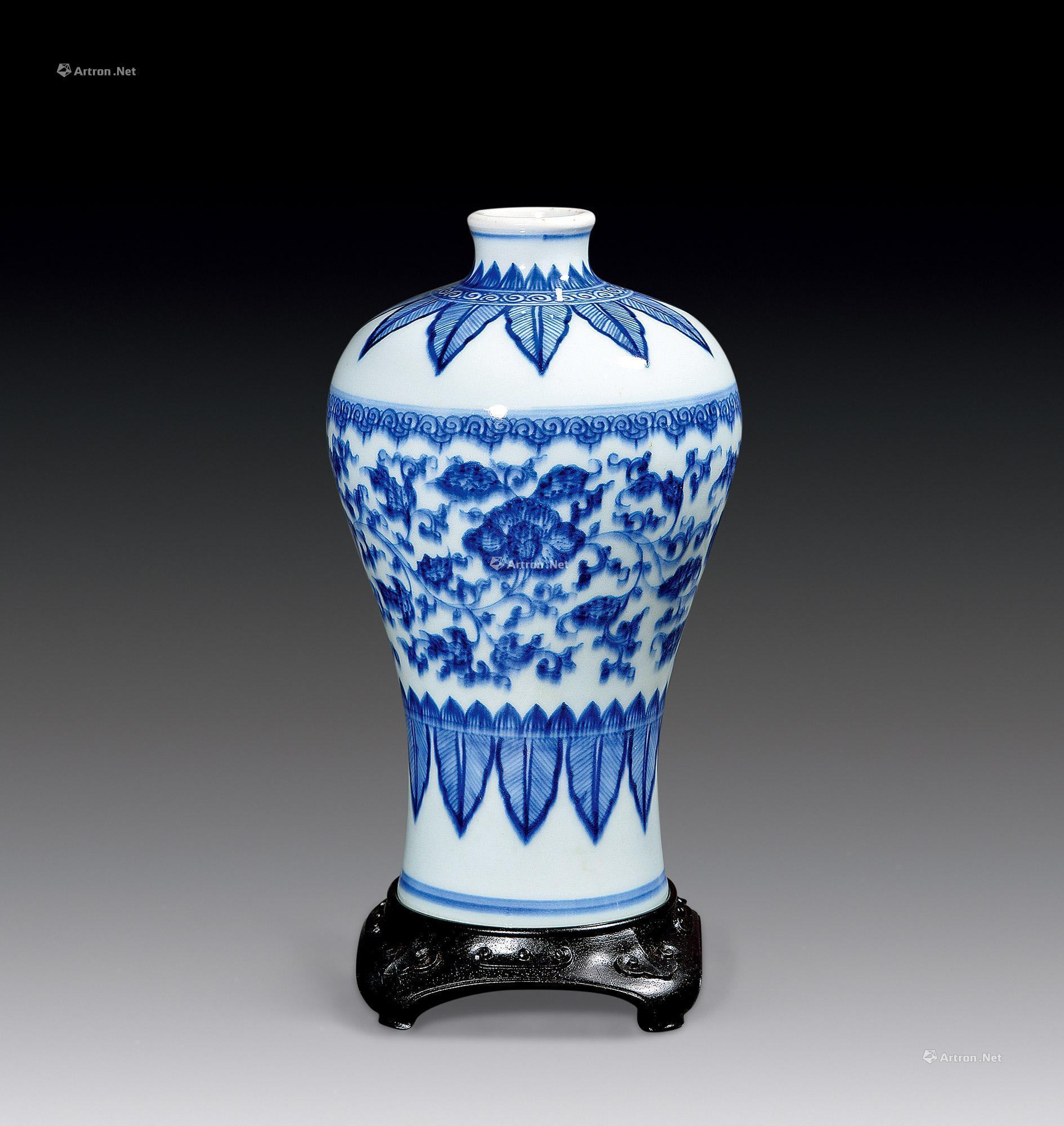 【清 青花缠枝花纹梅瓶】拍卖品_图片_价格_鉴赏_清代青花瓷器_雅昌