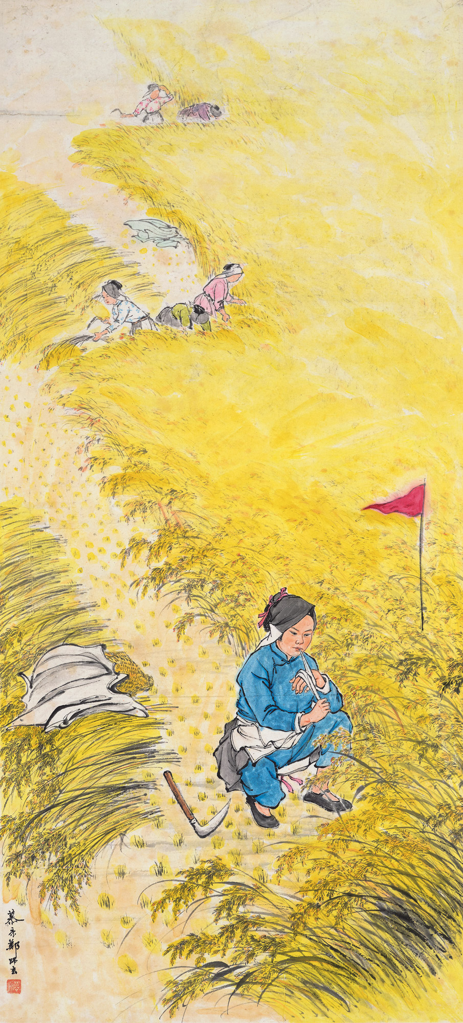 【丰收 立轴 设色纸本】拍卖品_图片_价格_鉴赏_绘画_雅昌艺术品拍卖