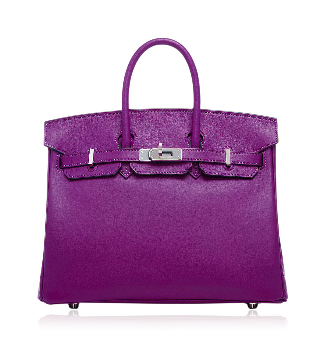 8340爱马仕2020年海葵紫色swift牛皮25公分柏金包附银色金属配件