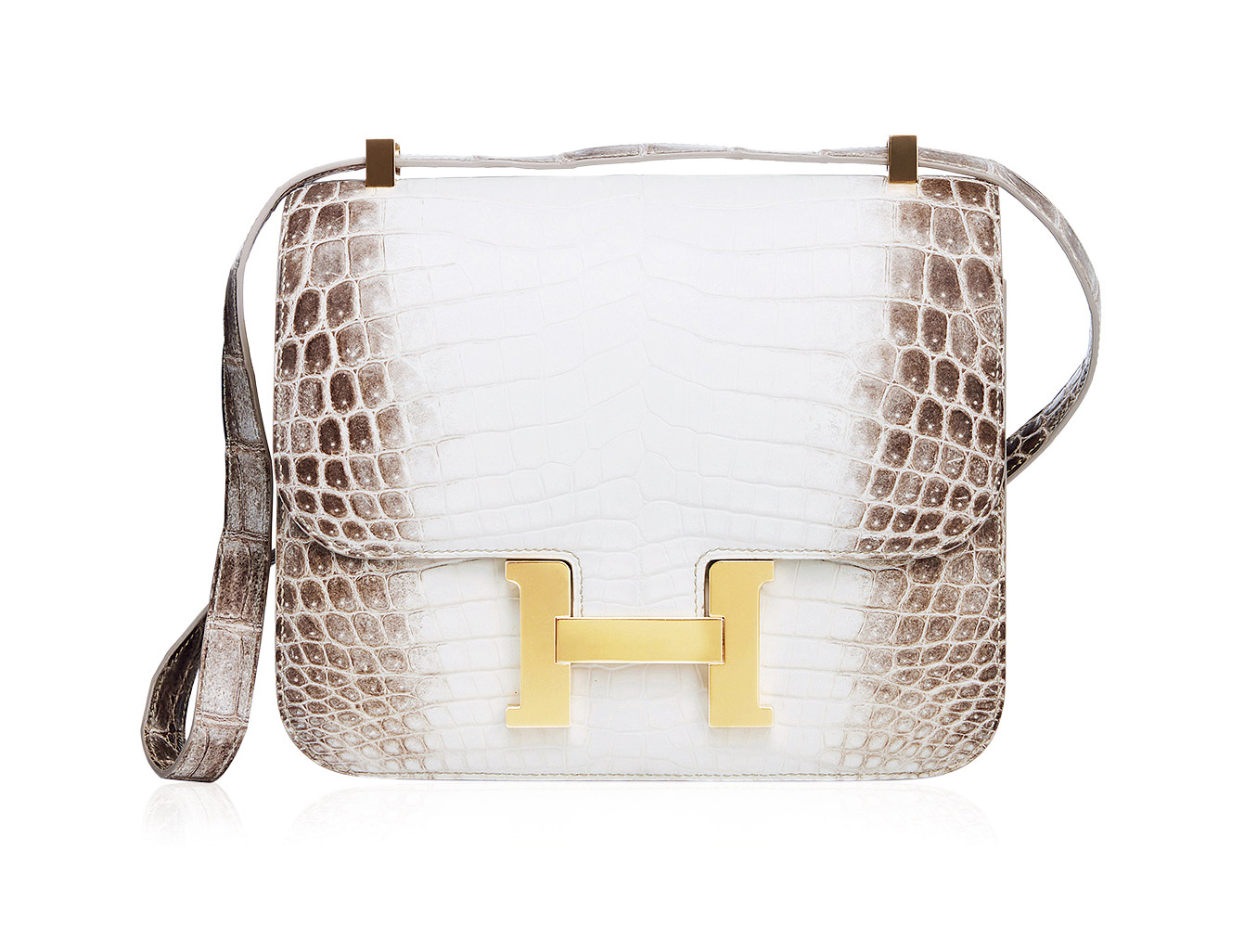 8361爱马仕2018年罕见雾面白色喜马拉雅尼罗鳄鱼皮24公分constance包