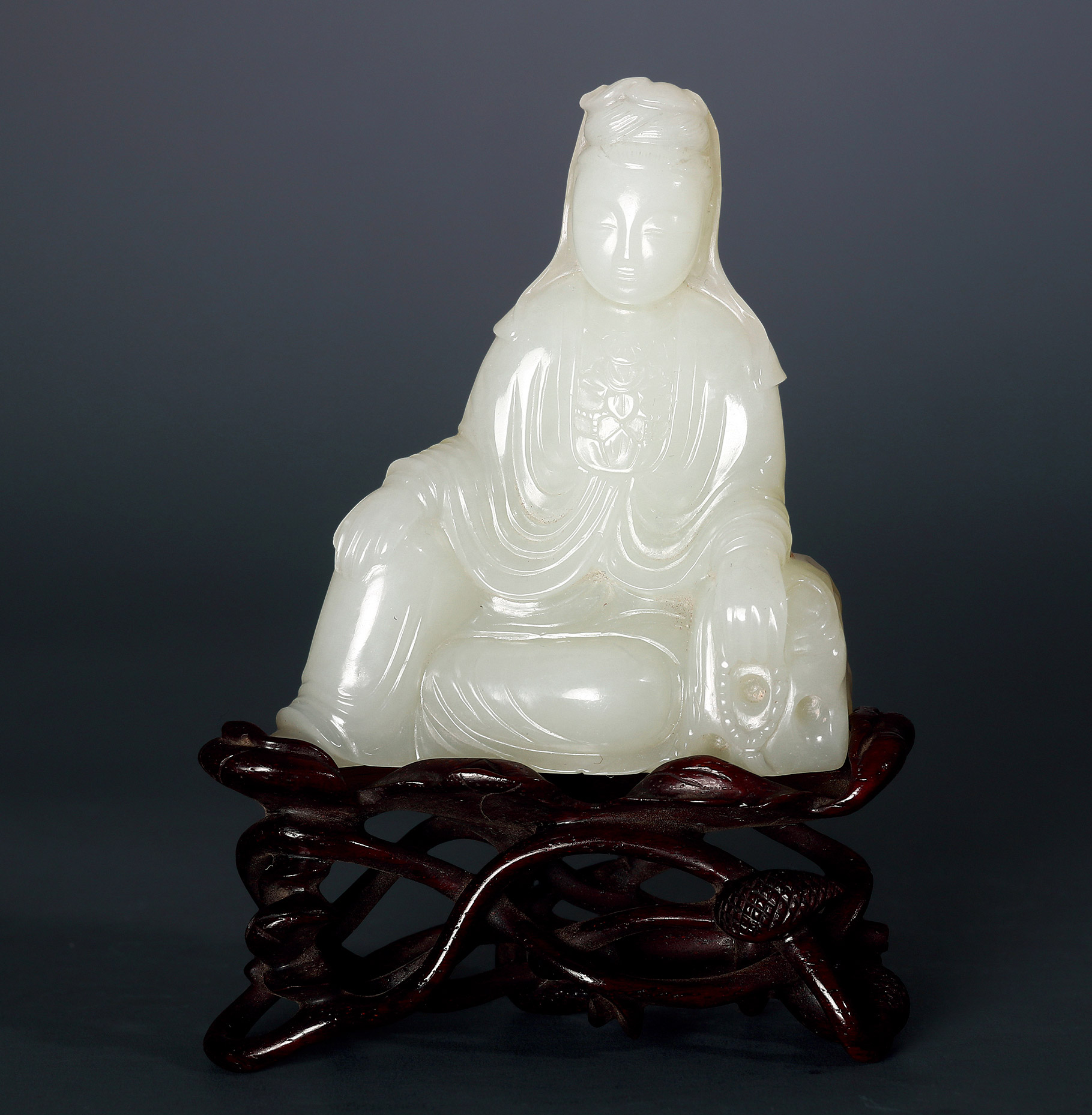 【清 玉雕持珠观音像】拍卖品_图片_价格_鉴赏_摆件_雅昌艺术品拍卖网
