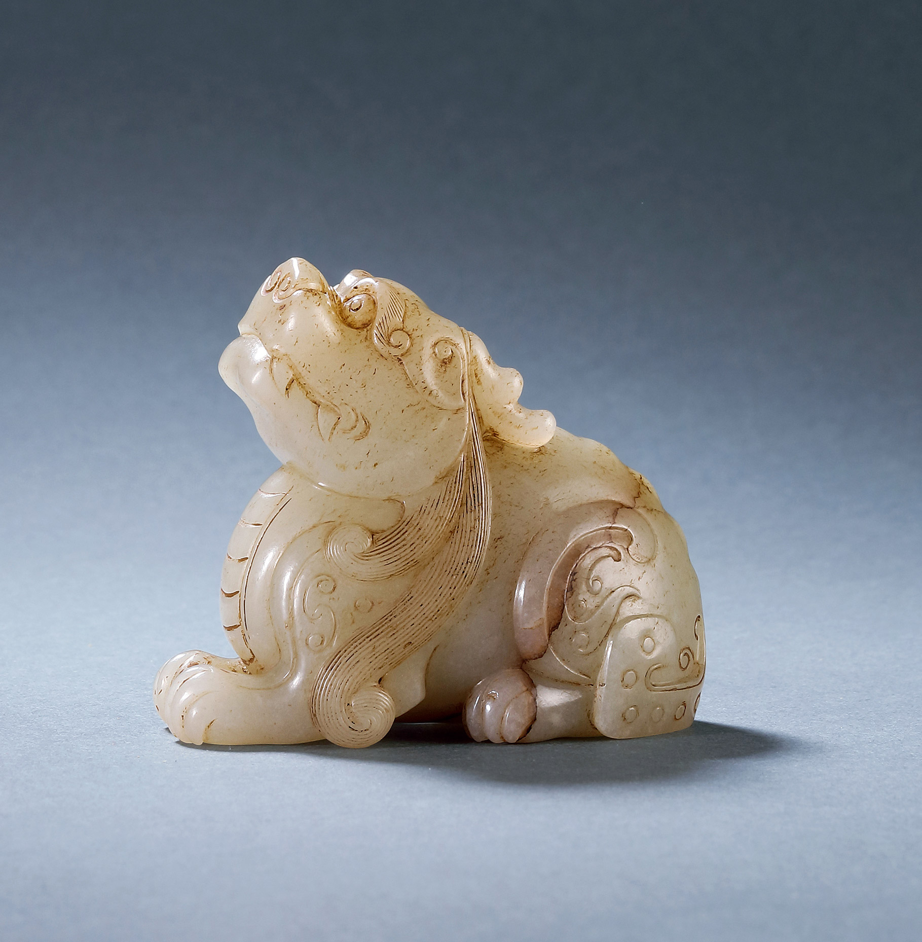 6089清18世纪白玉瑞兽