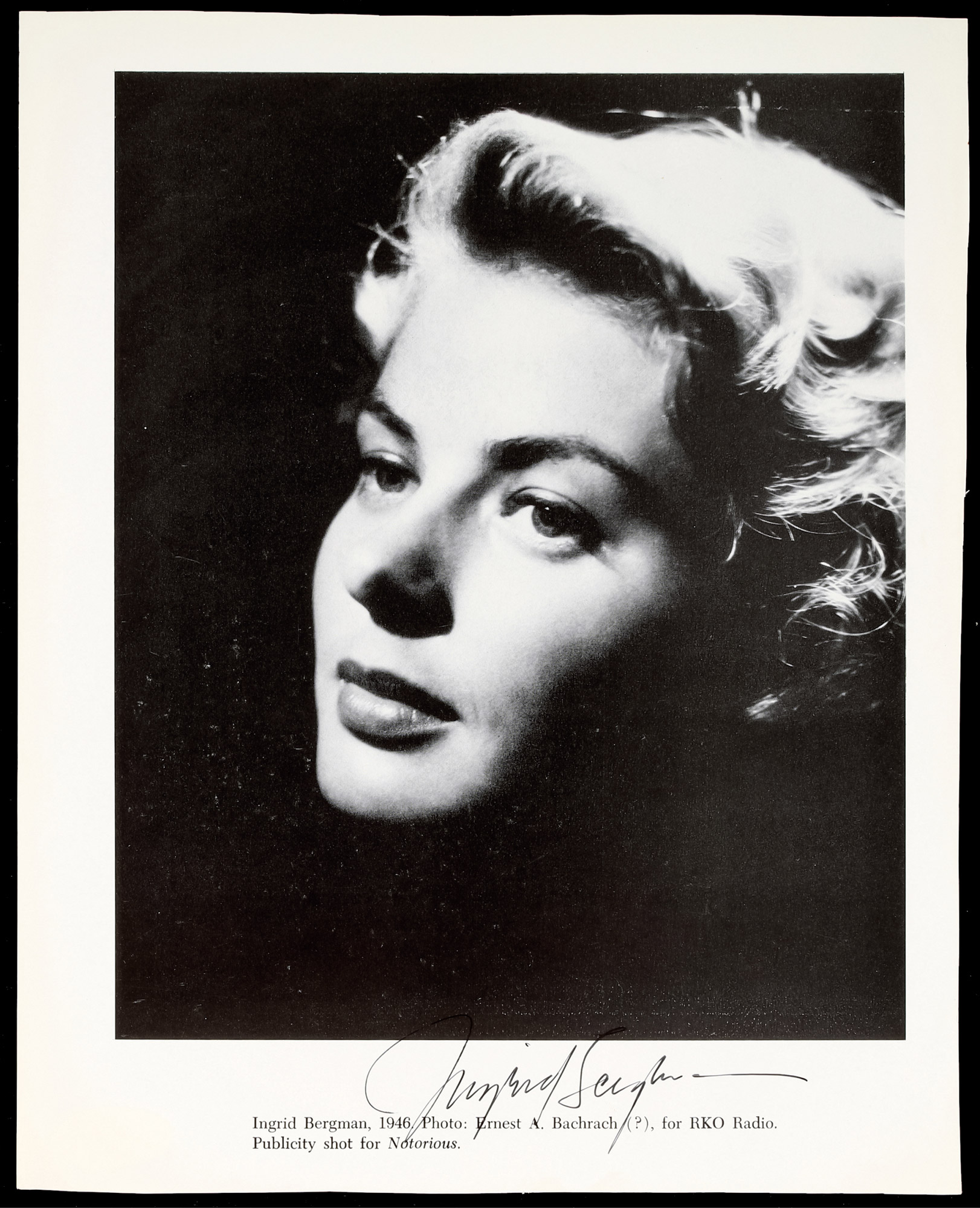 13206好莱坞第一夫人英格丽褒曼ingridbergman亲笔签名照附证书