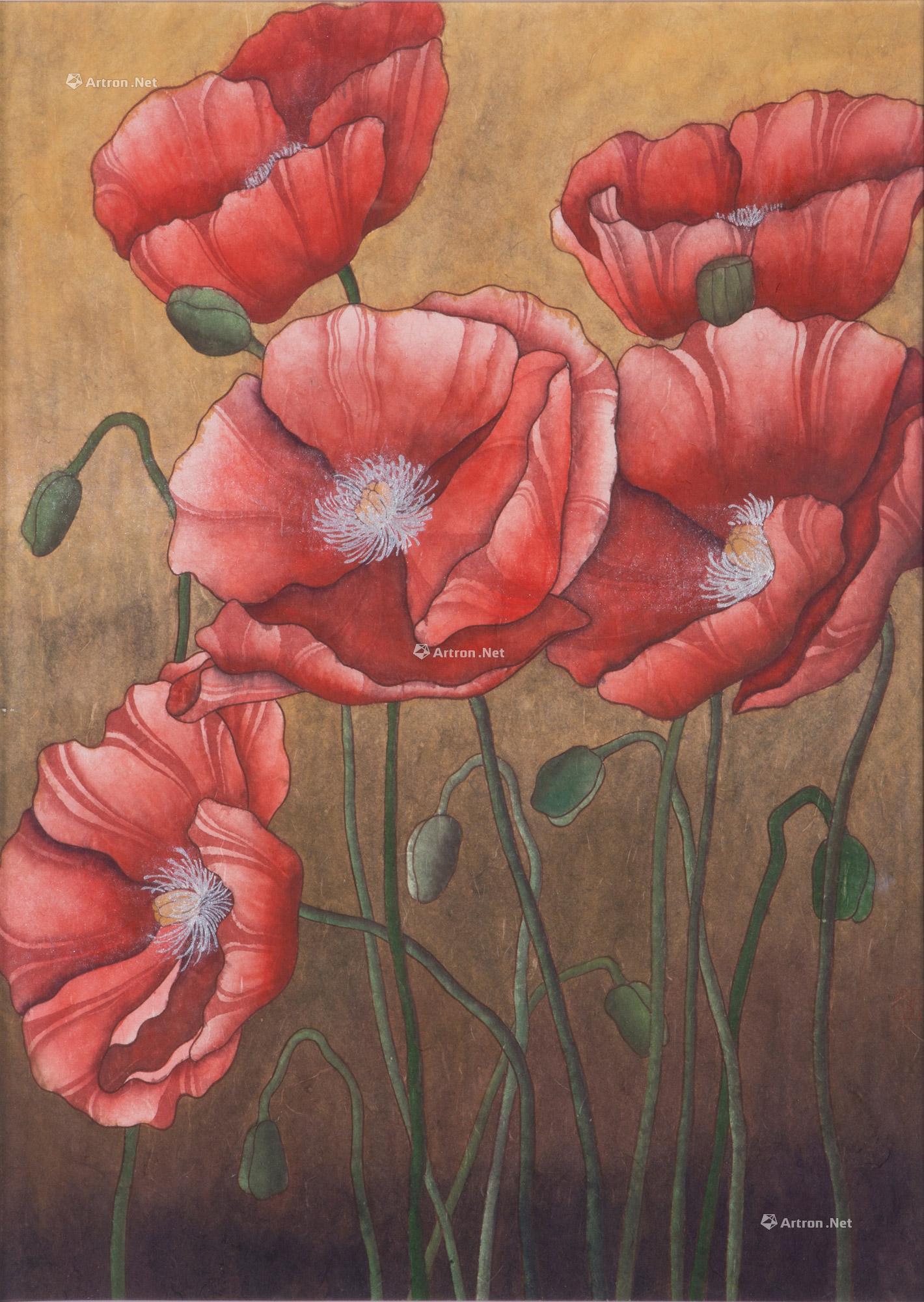 00382021年虞美人之暮霭布面油画