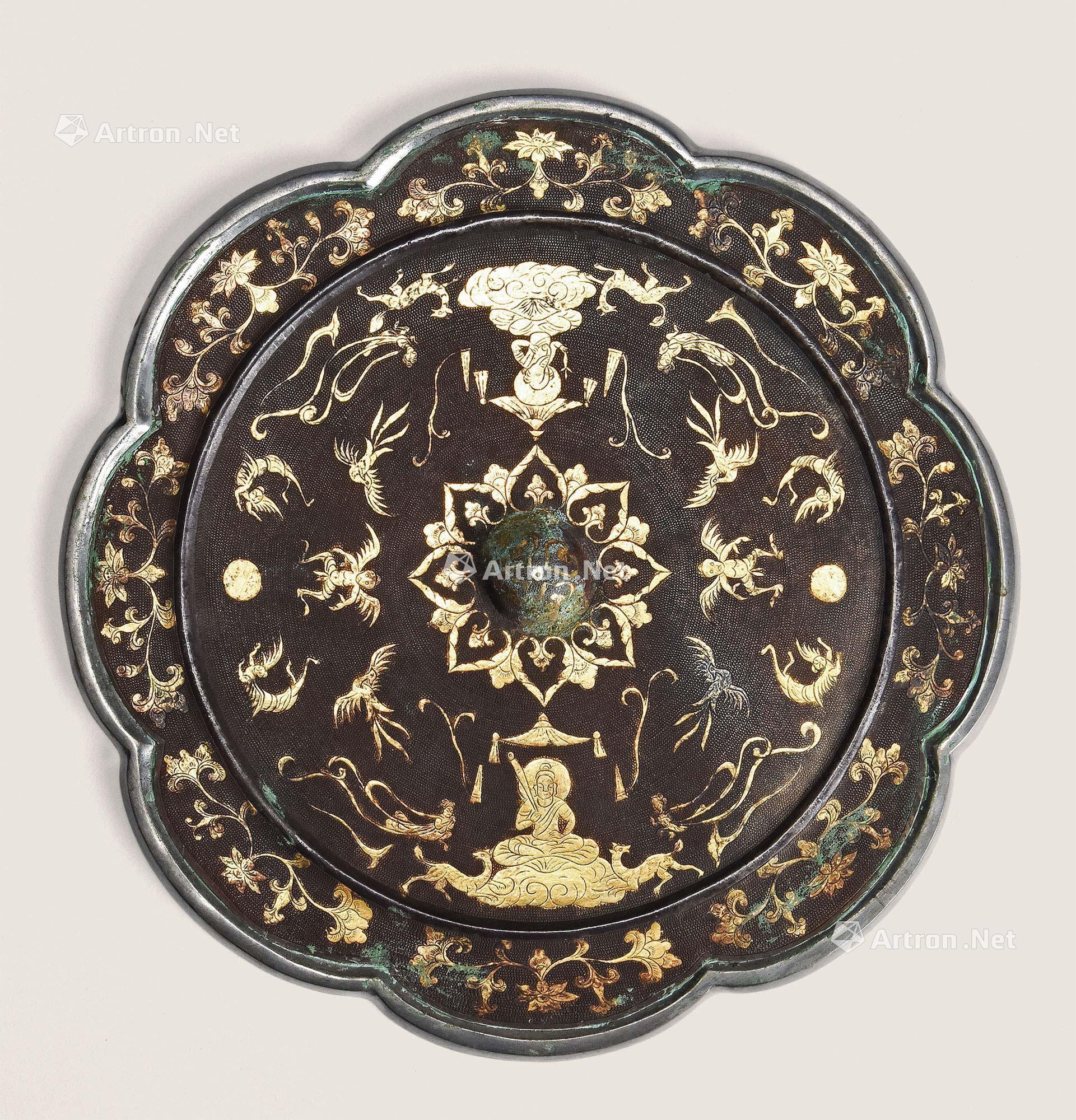 唐代鎏金铜镜真品图片图片