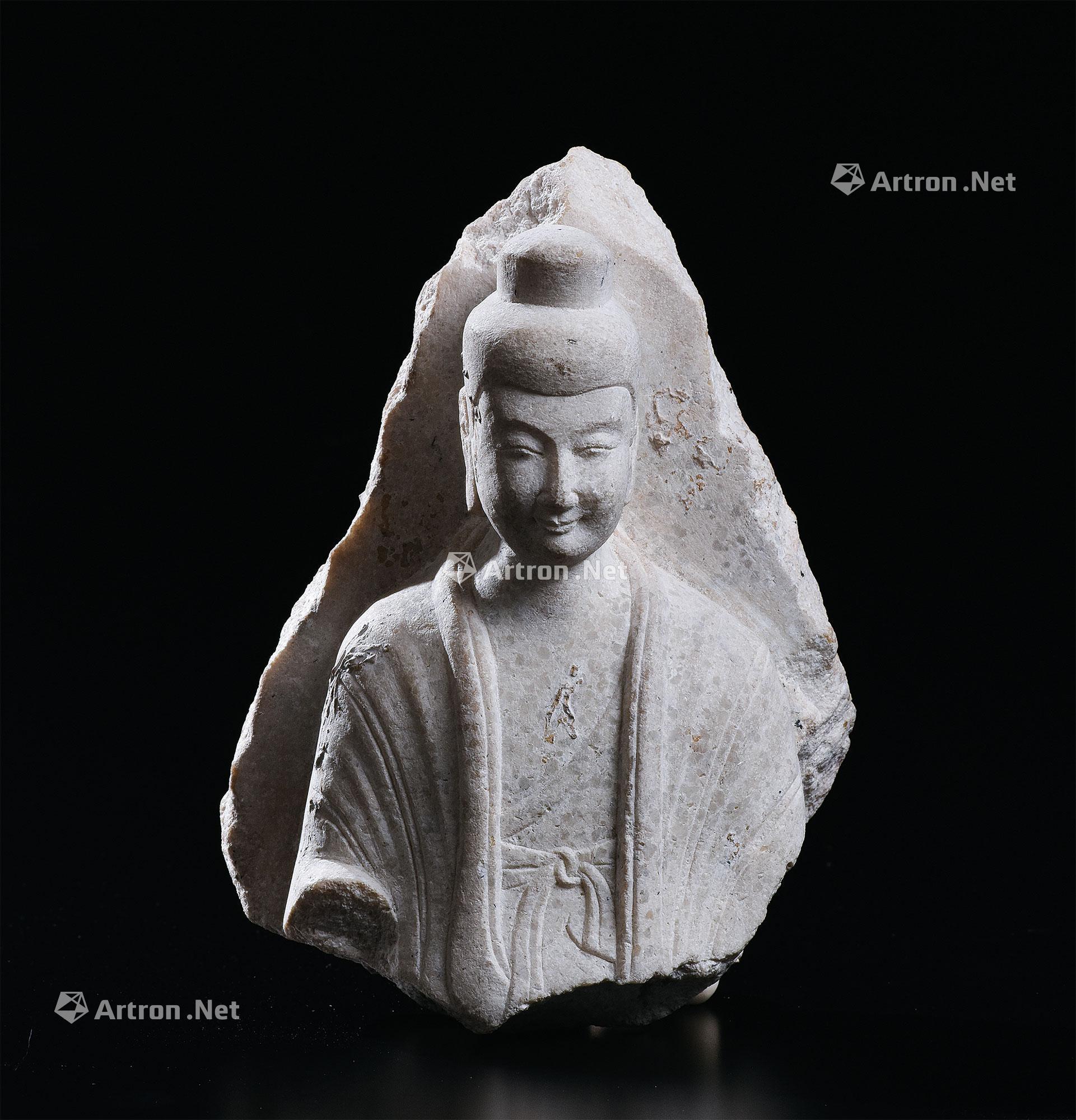 0256北魏386534汉白玉雕佛半身像