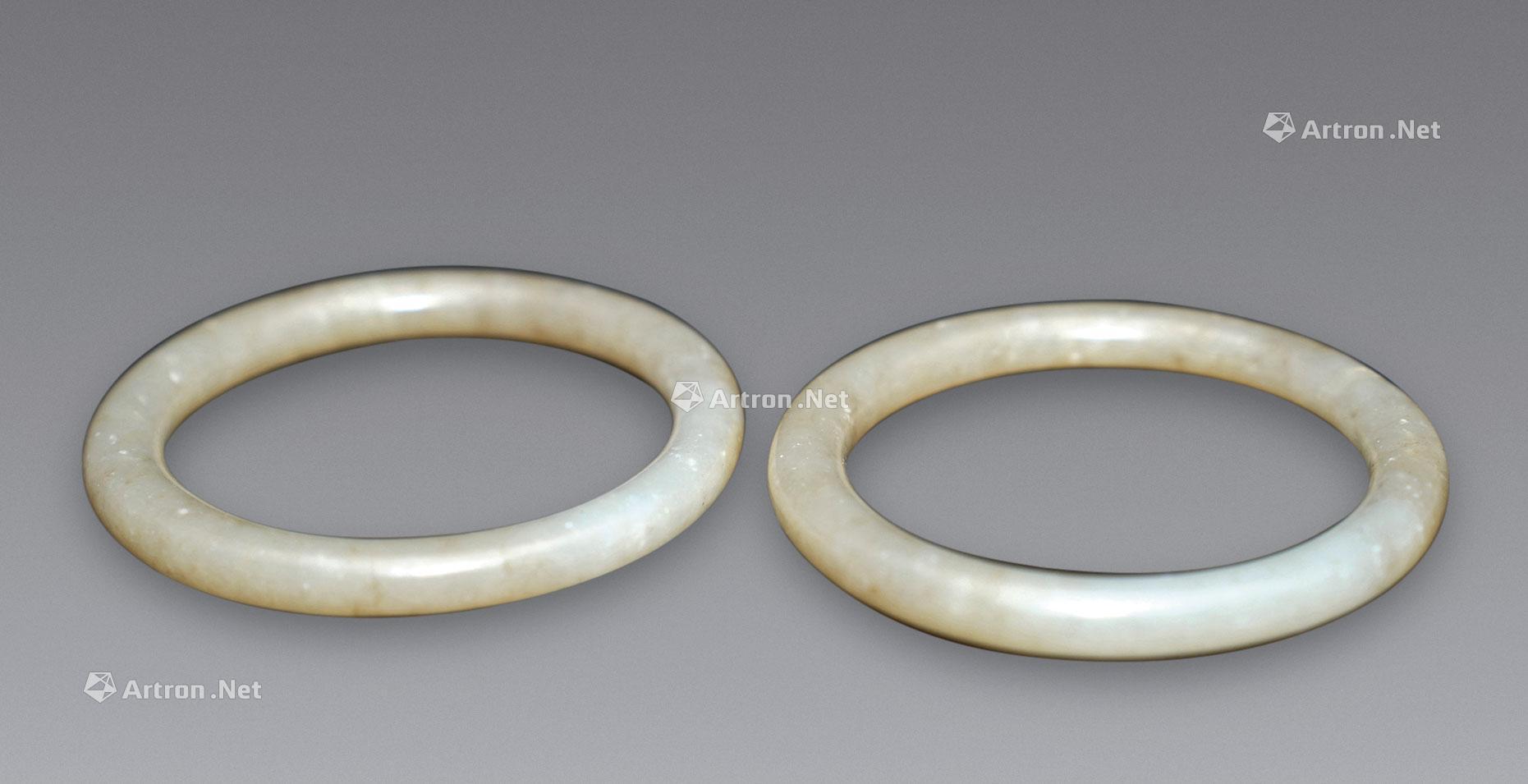 0042清和田玉镯一对