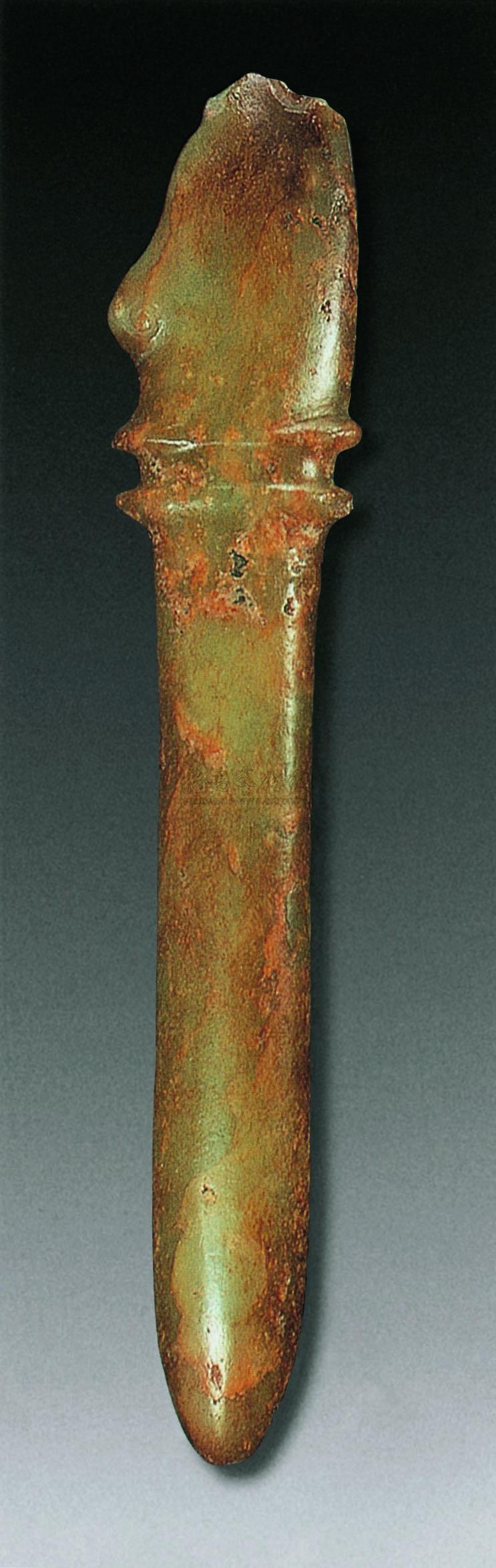 1299 红山文化 青绿玉匕