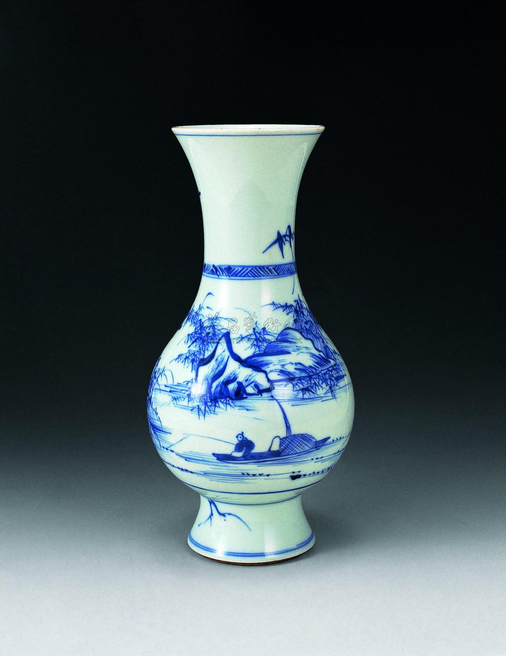 【清雍正 青花山水人物瓶】拍卖品_图片_价格_鉴赏_清代青花瓷器_雅昌