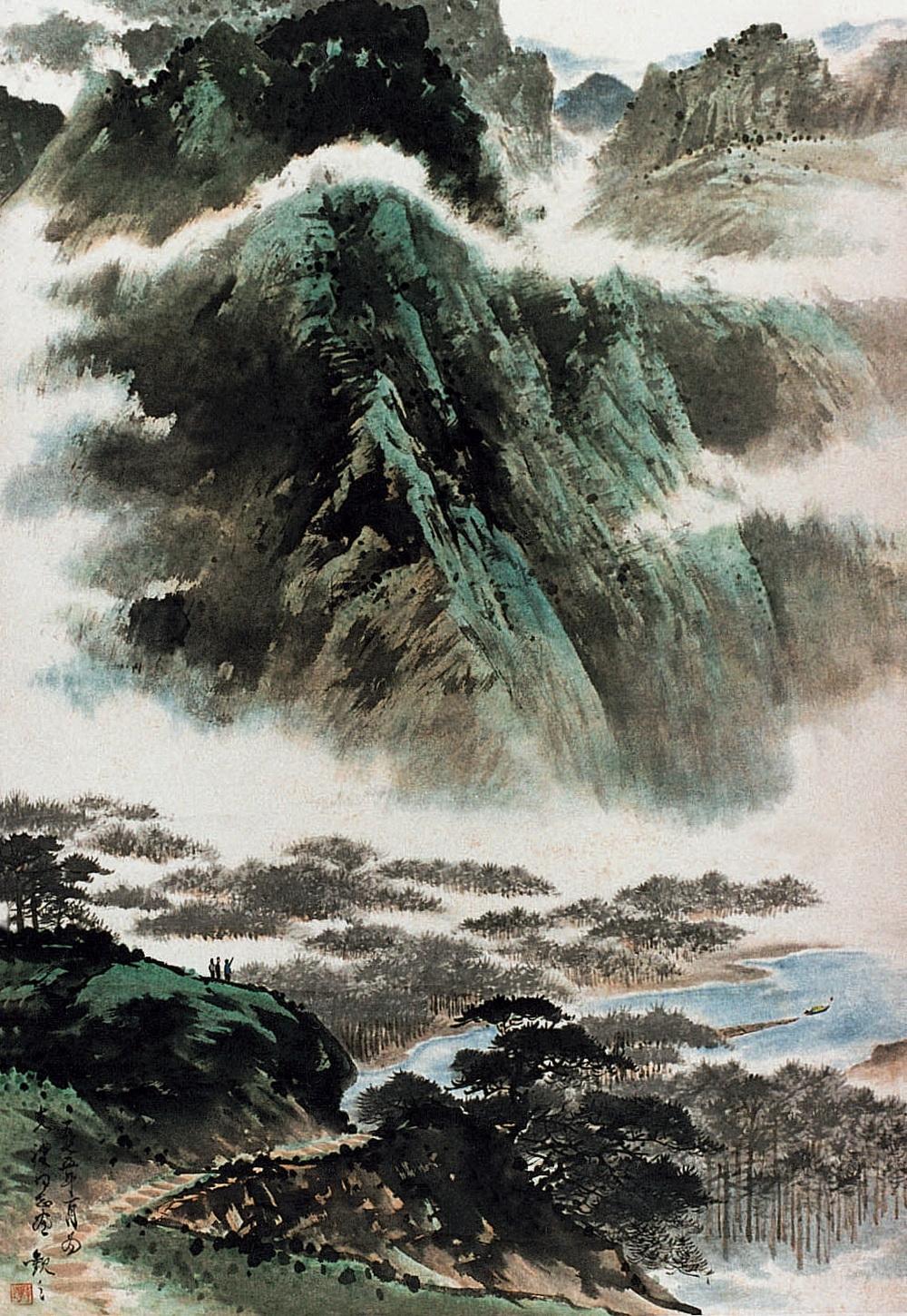 【现代 江峡松林图 立轴】拍卖品_图片_价格_鉴赏_绘画_雅昌艺术品