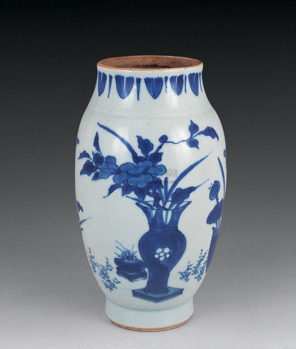 546清早期青花橄榄瓶